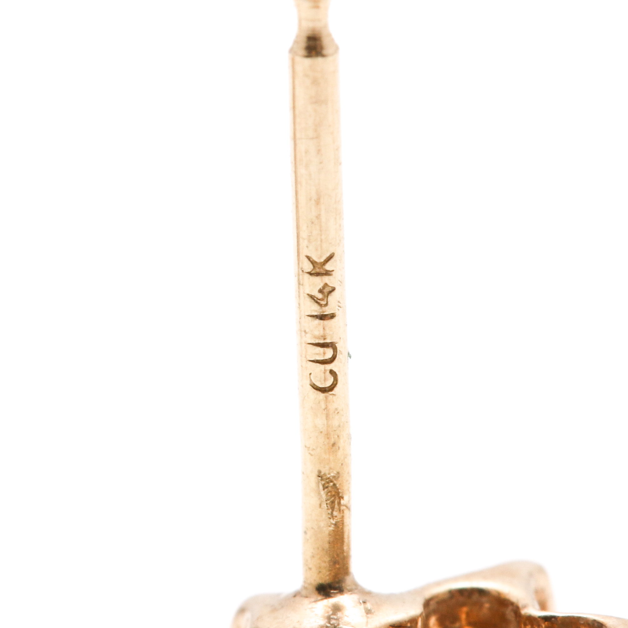 14K Two Tone Gold Diamond Stud Earrings