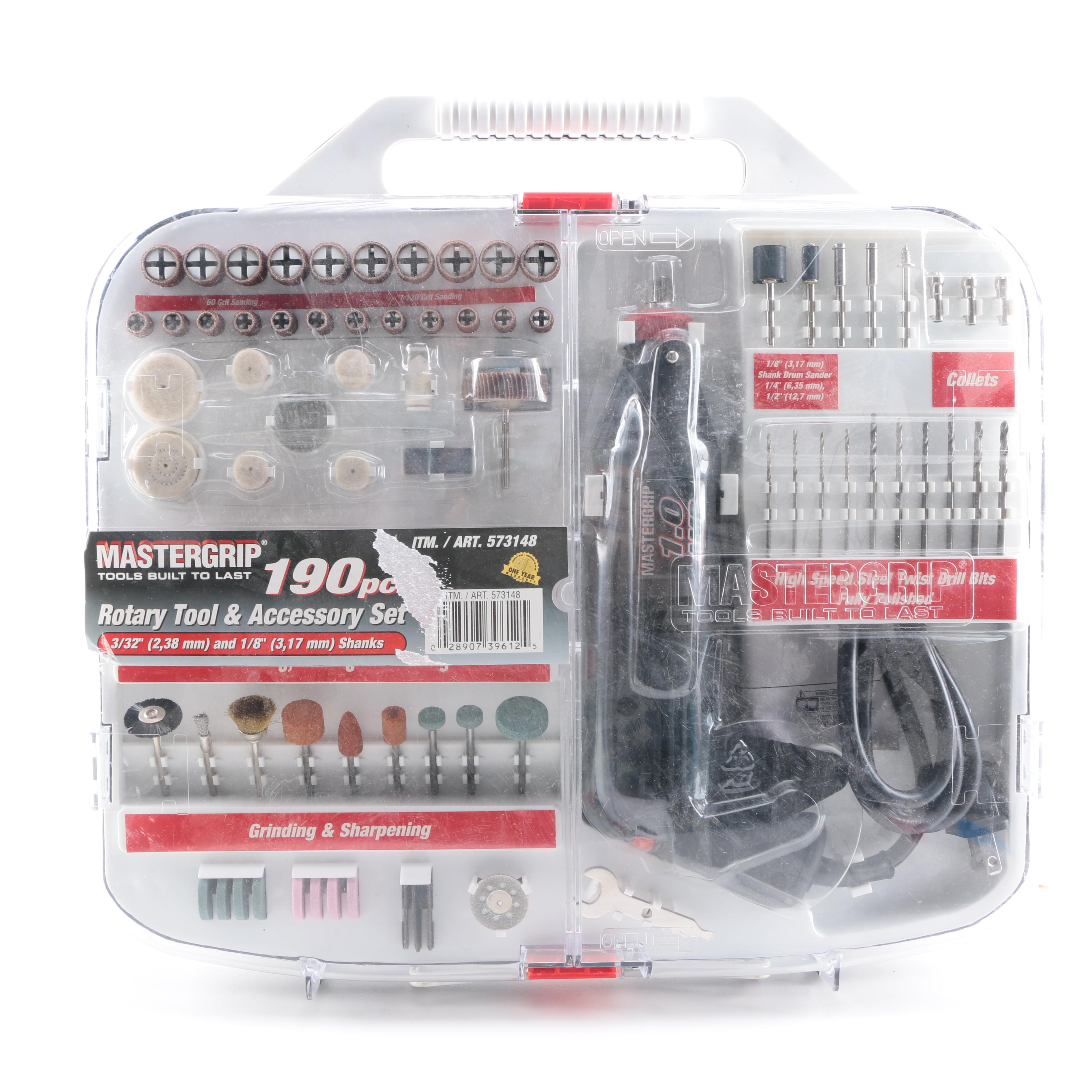 190 Piece Mastergrip Tools Rotary Tool & Accessories Set