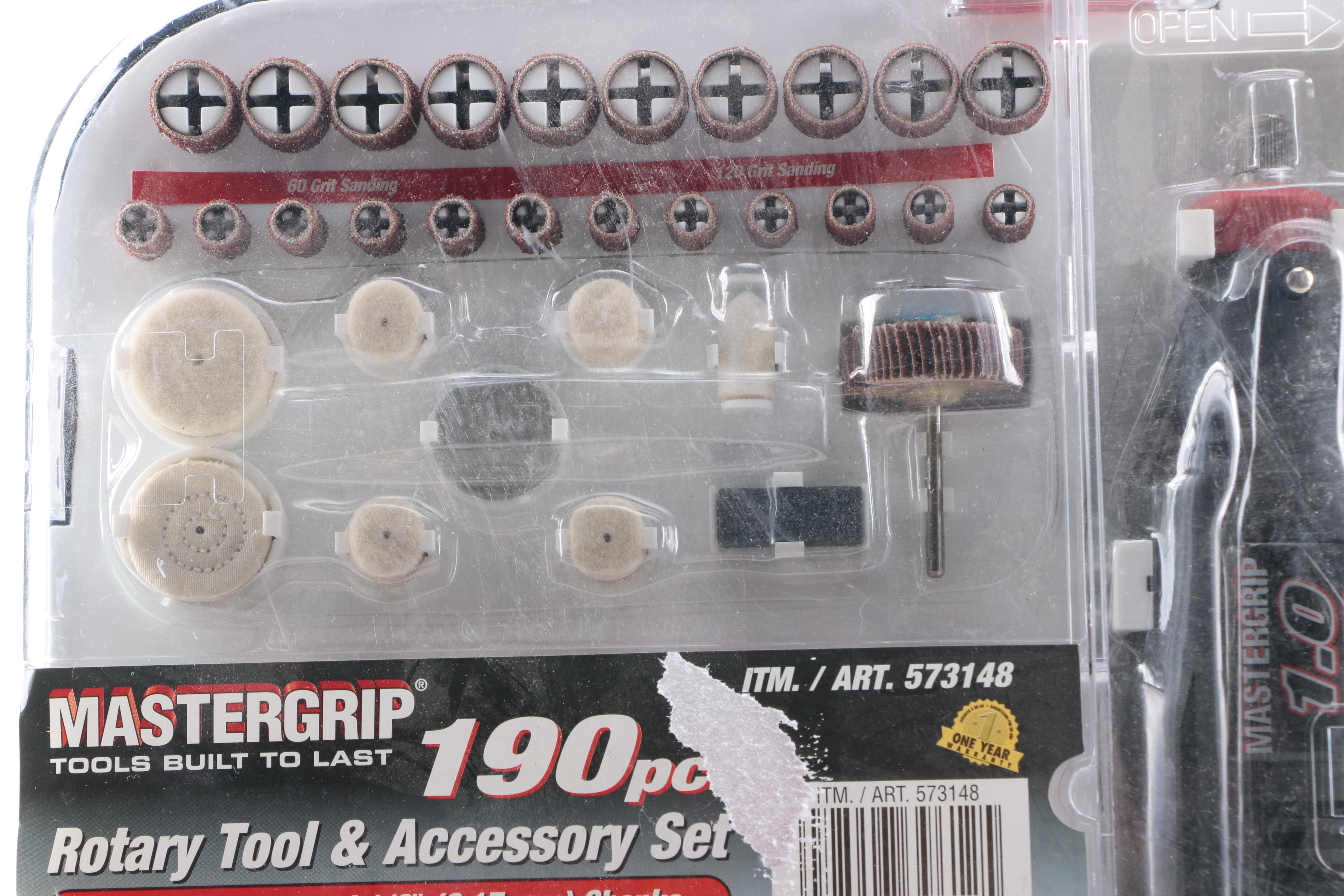 190 Piece Mastergrip Tools Rotary Tool & Accessories Set