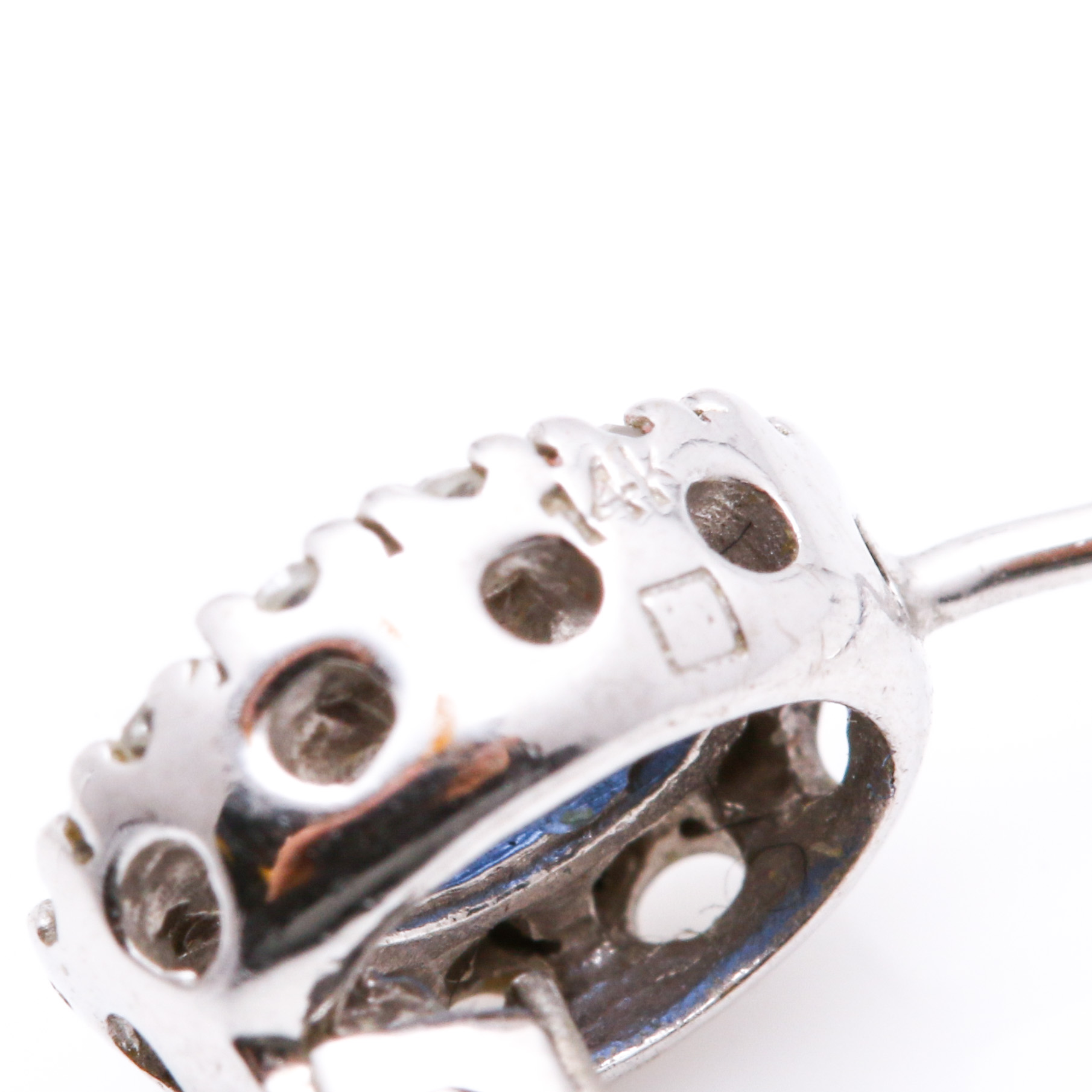 14K White Gold Sapphire and Diamond Earrings