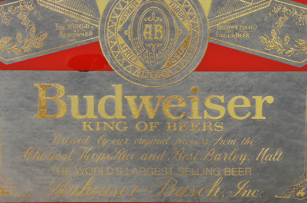 Vintage Budweiser Beer Mirrored Sign