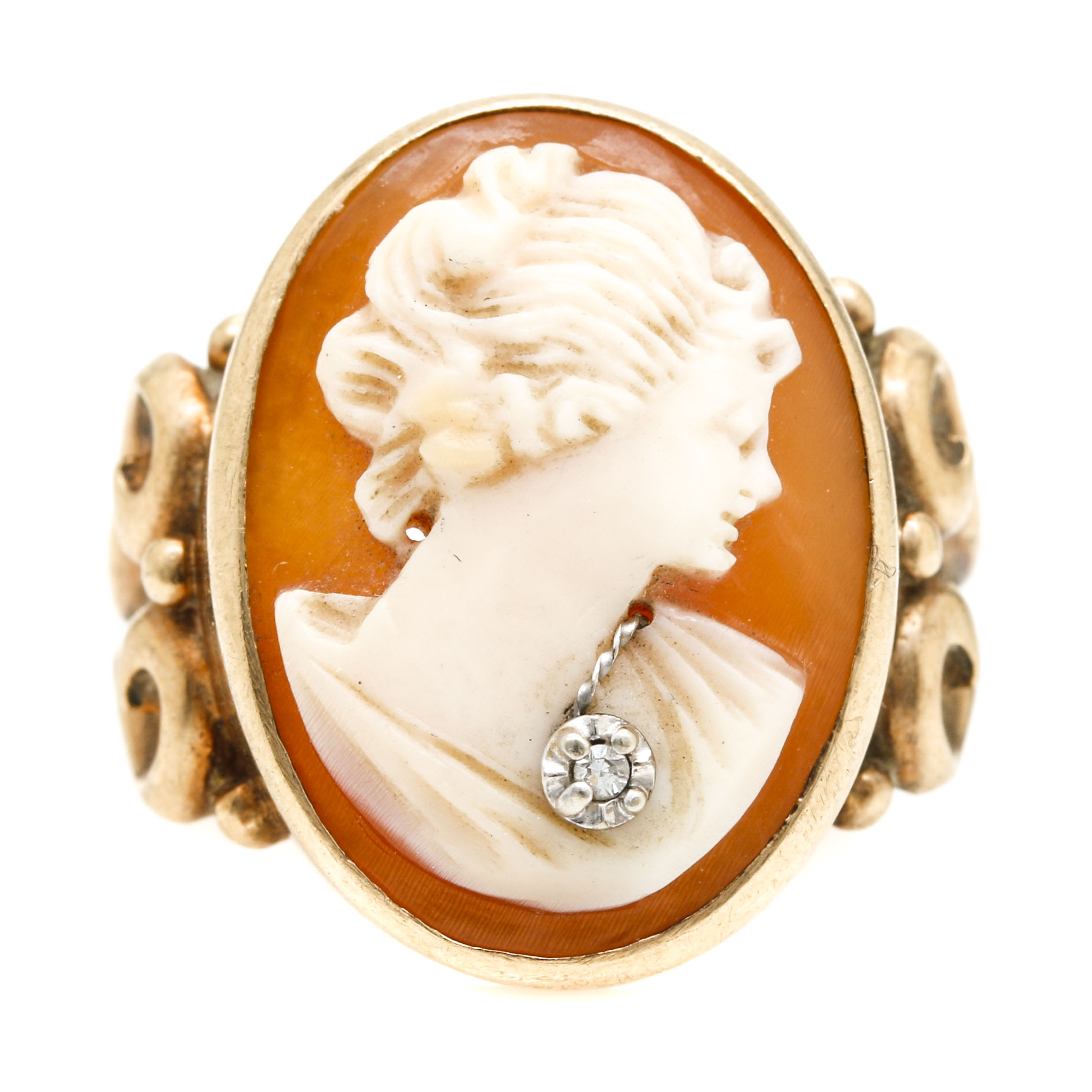 10K Yellow Gold Cameo Habille Ring