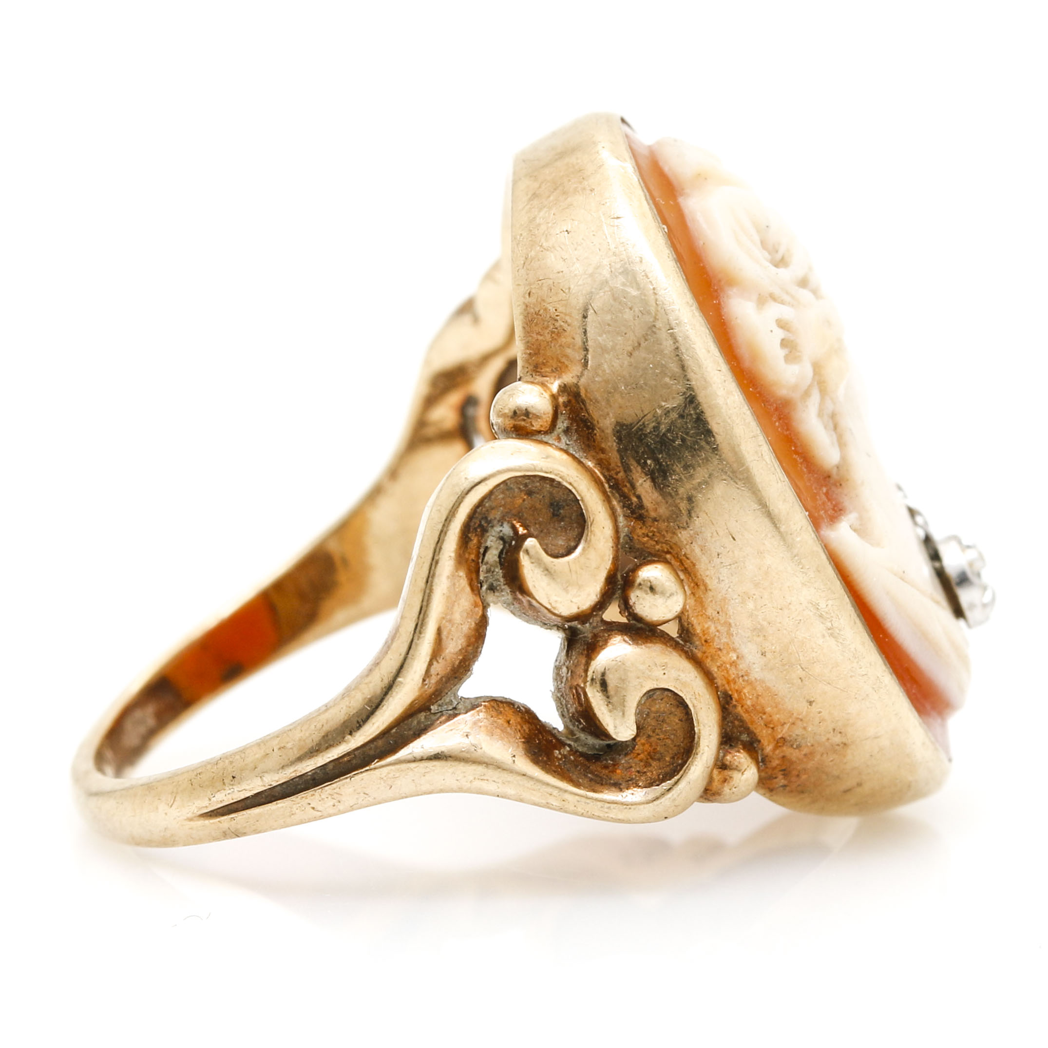 10K Yellow Gold Cameo Habille Ring