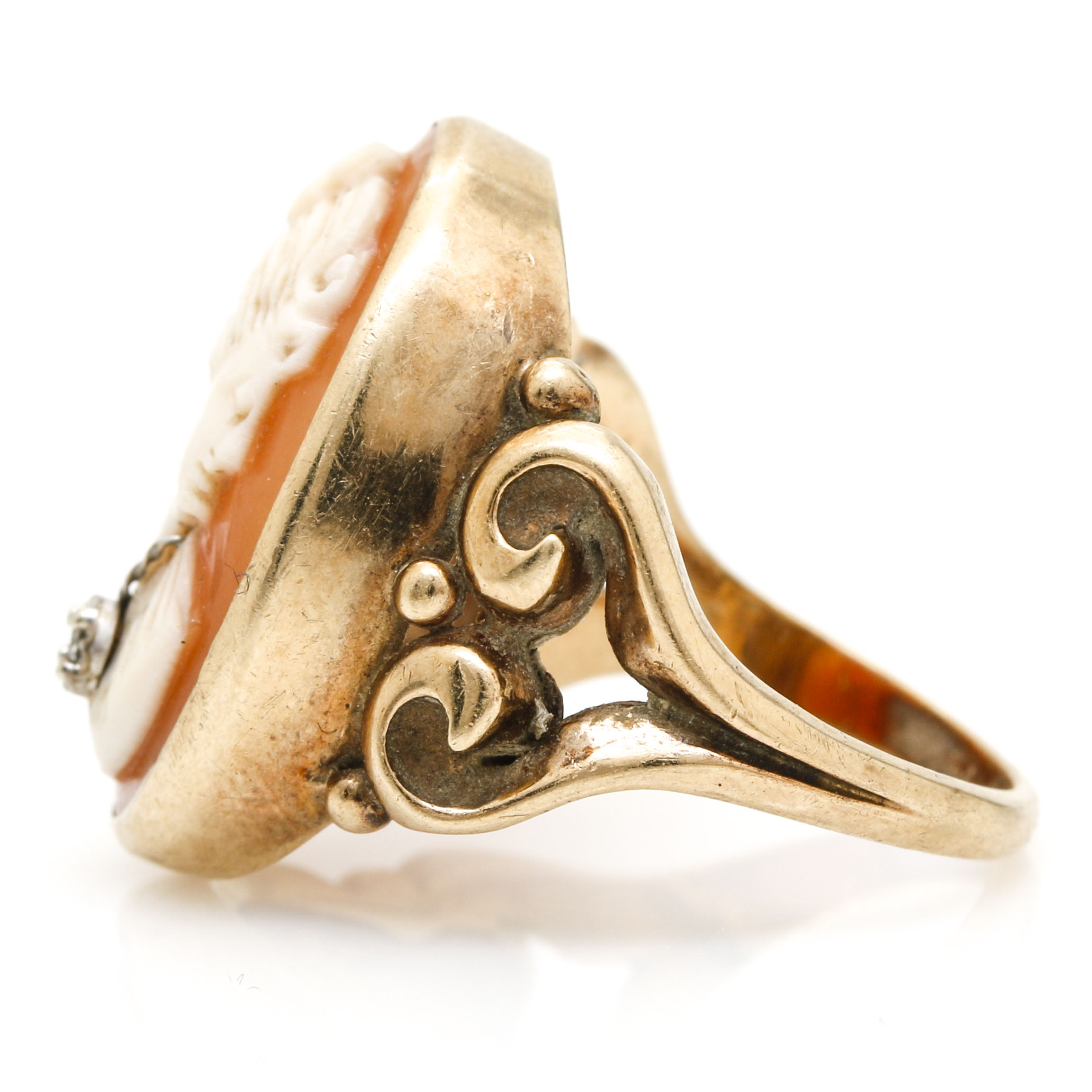10K Yellow Gold Cameo Habille Ring