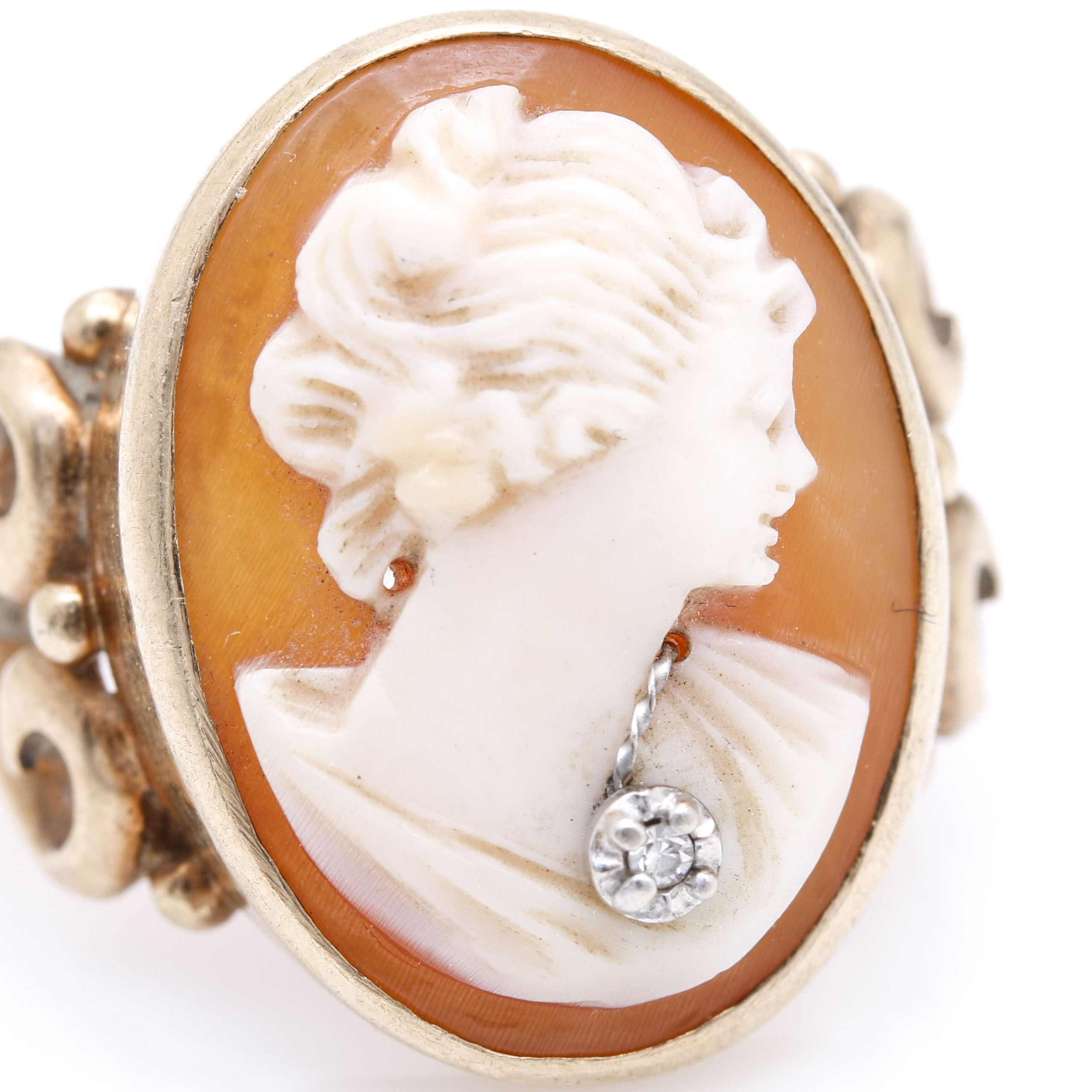 10K Yellow Gold Cameo Habille Ring