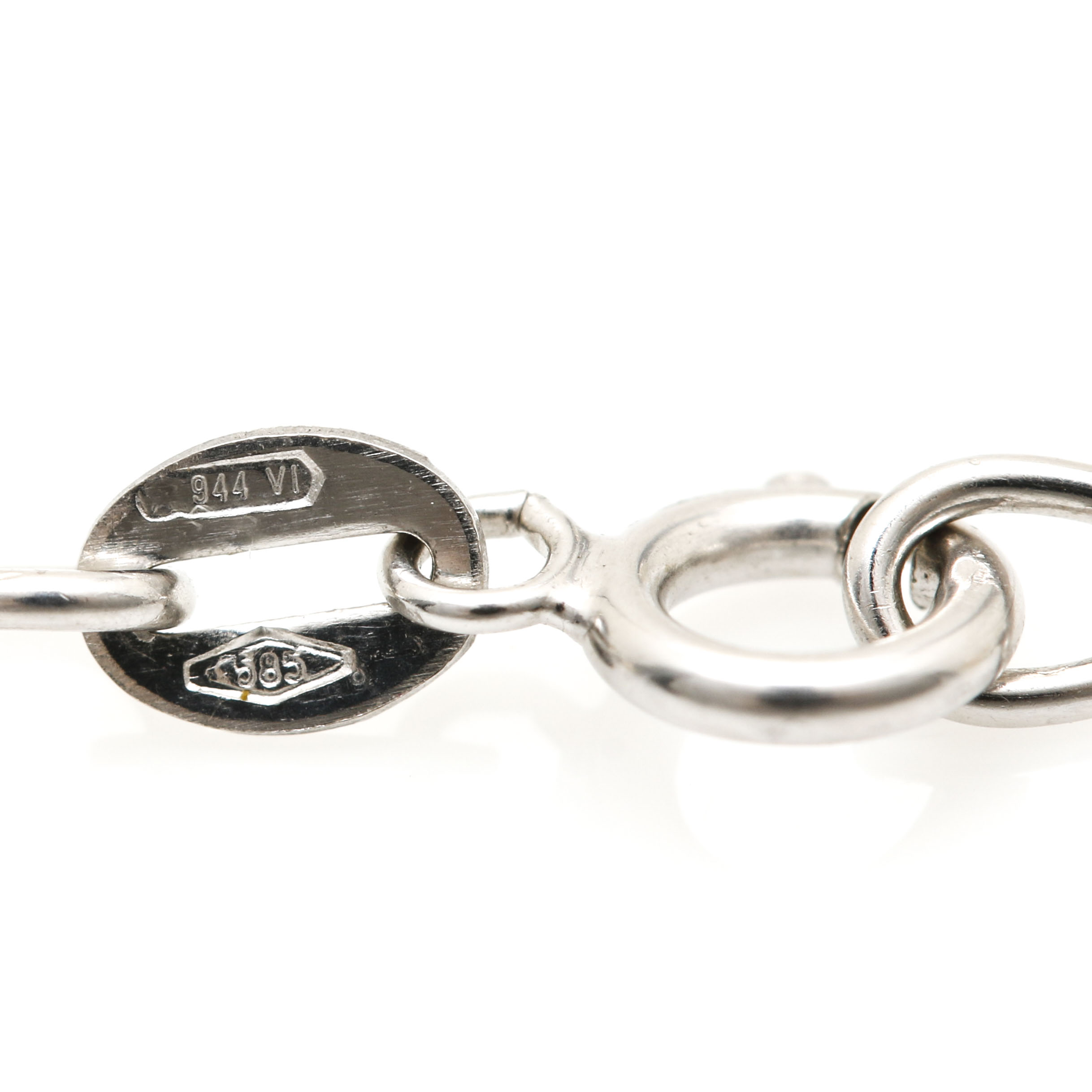 14K White Gold Cultured Pearl Station Necklace