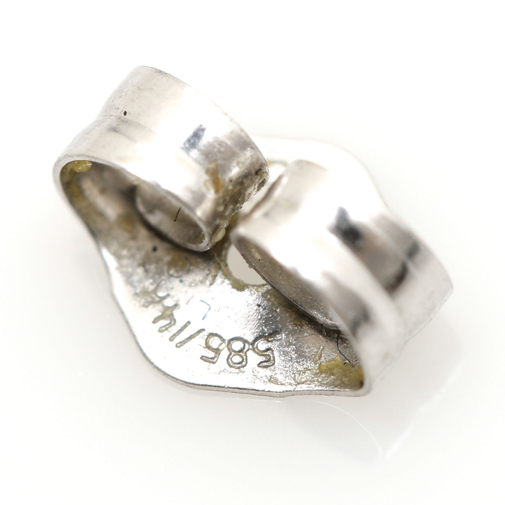 14K White Gold Diamond Cultured Pearl Drop Earrings