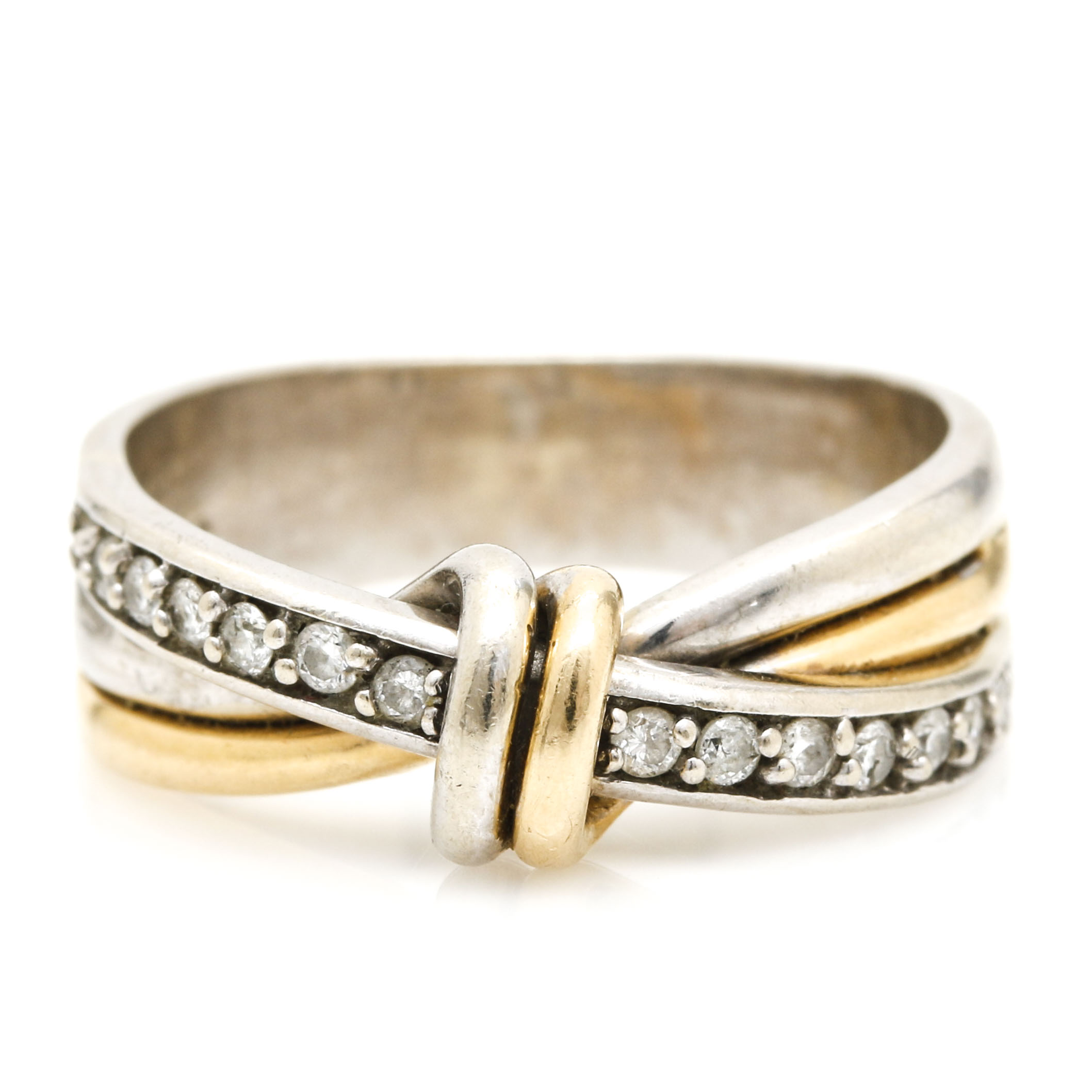 14K Two Tone Gold Diamond Ring