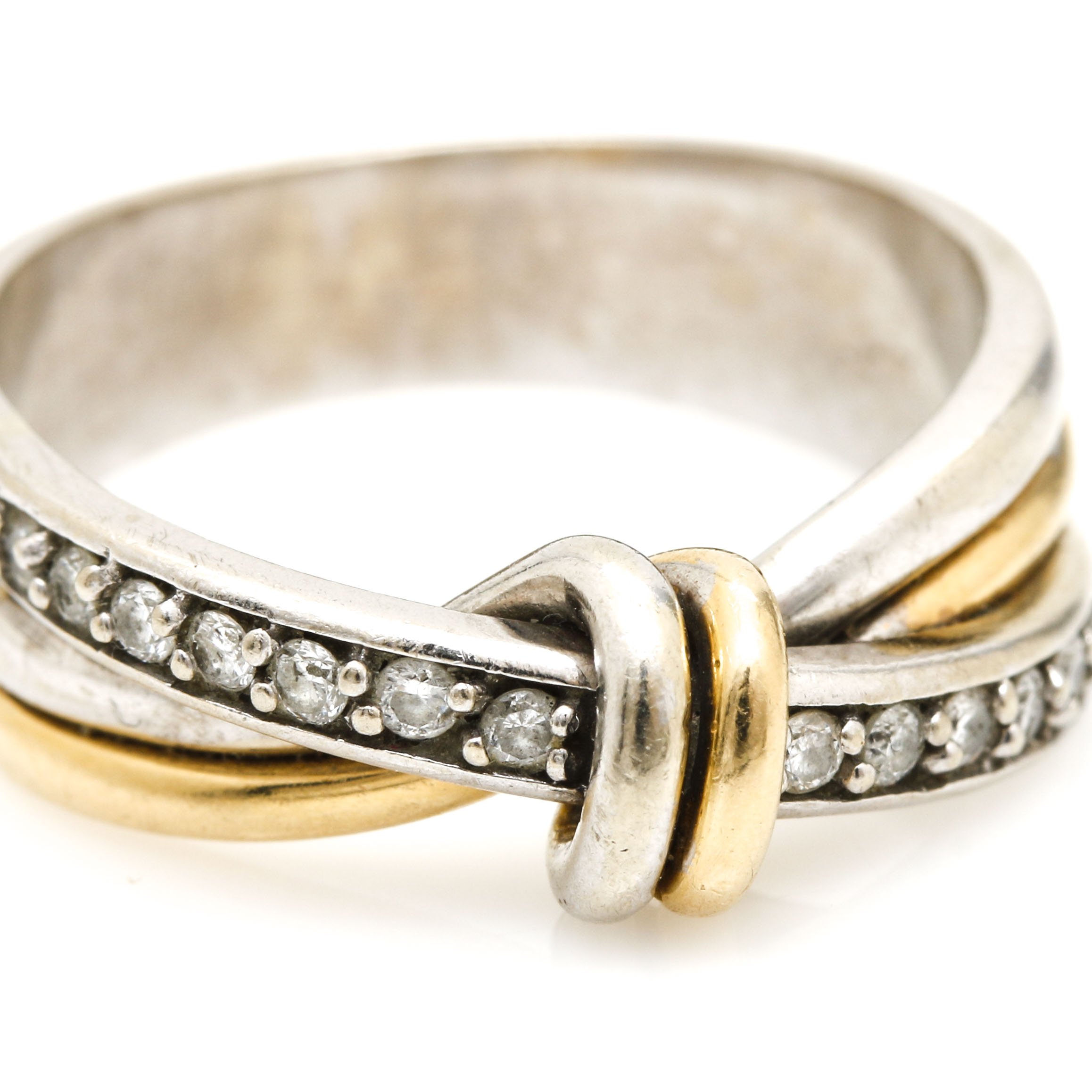 14K Two Tone Gold Diamond Ring