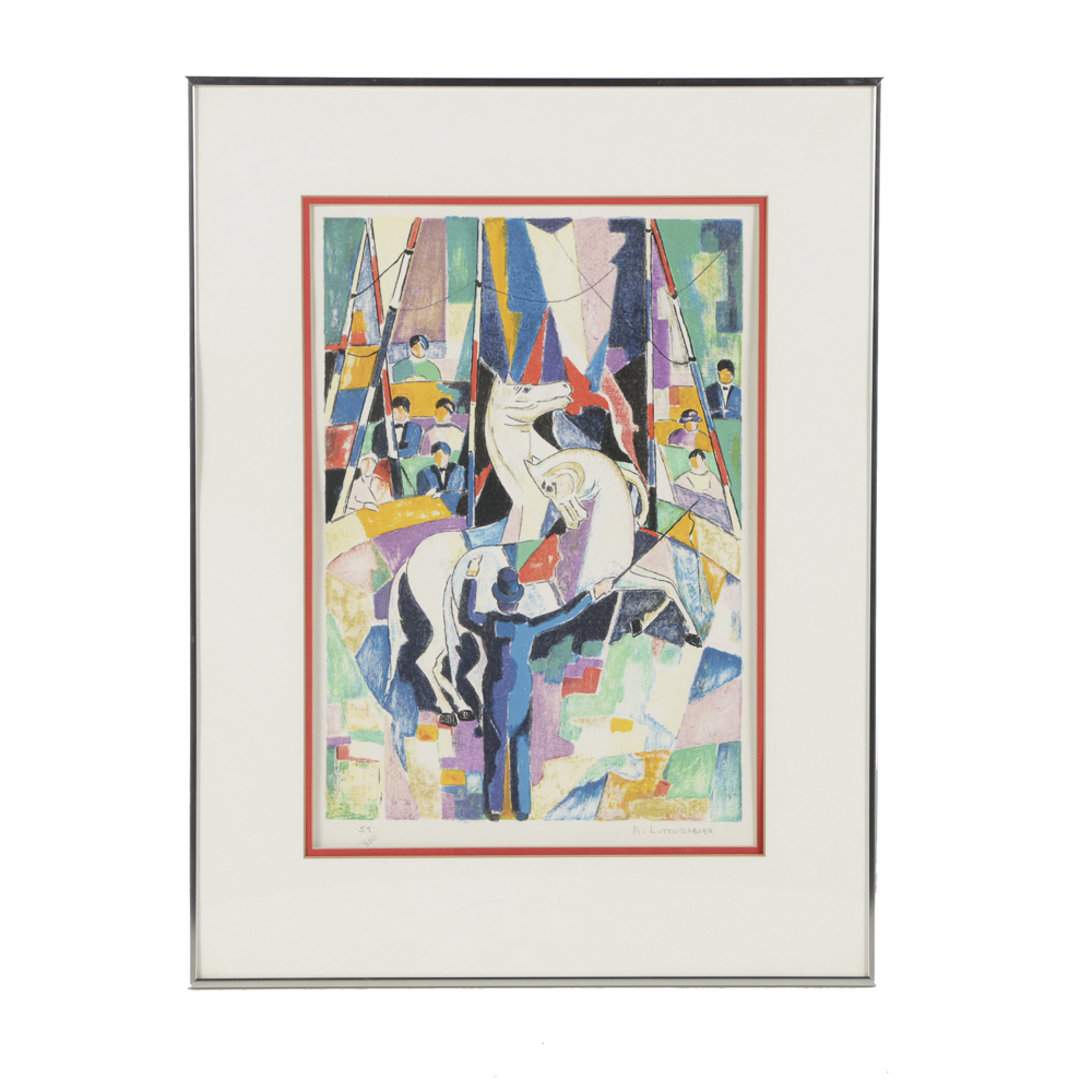 Arthur Lutenbacher Limited Edition Lithograph on Paper "Circus Ho