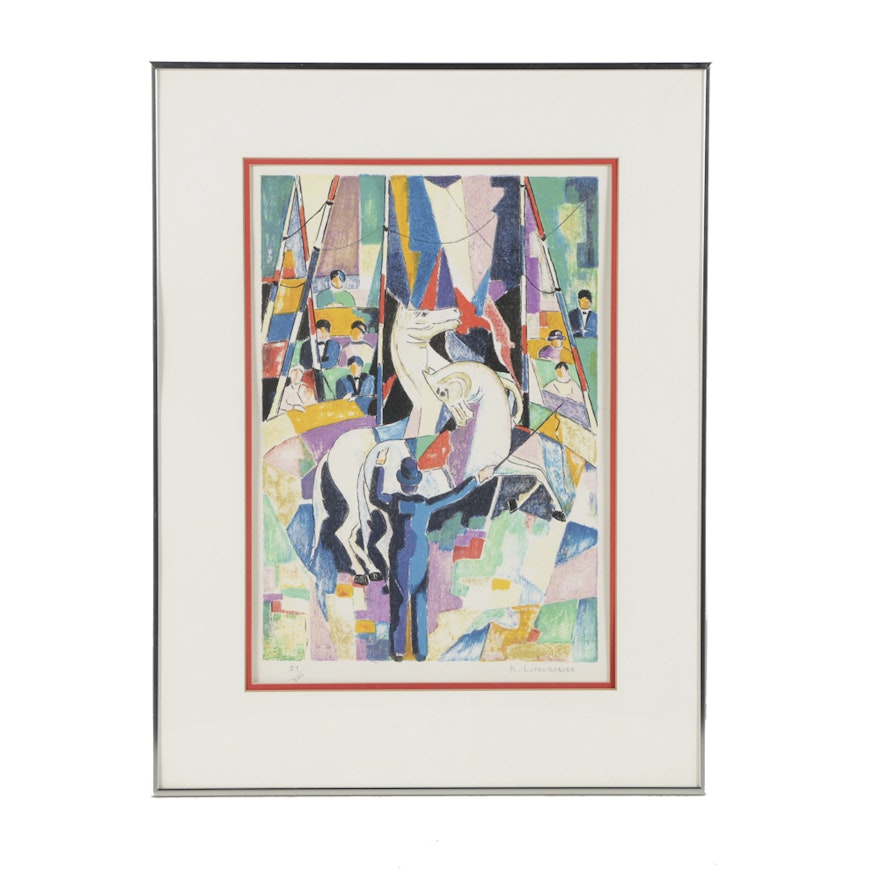 Arthur Lutenbacher Limited Edition Lithograph on Paper "Circus Ho