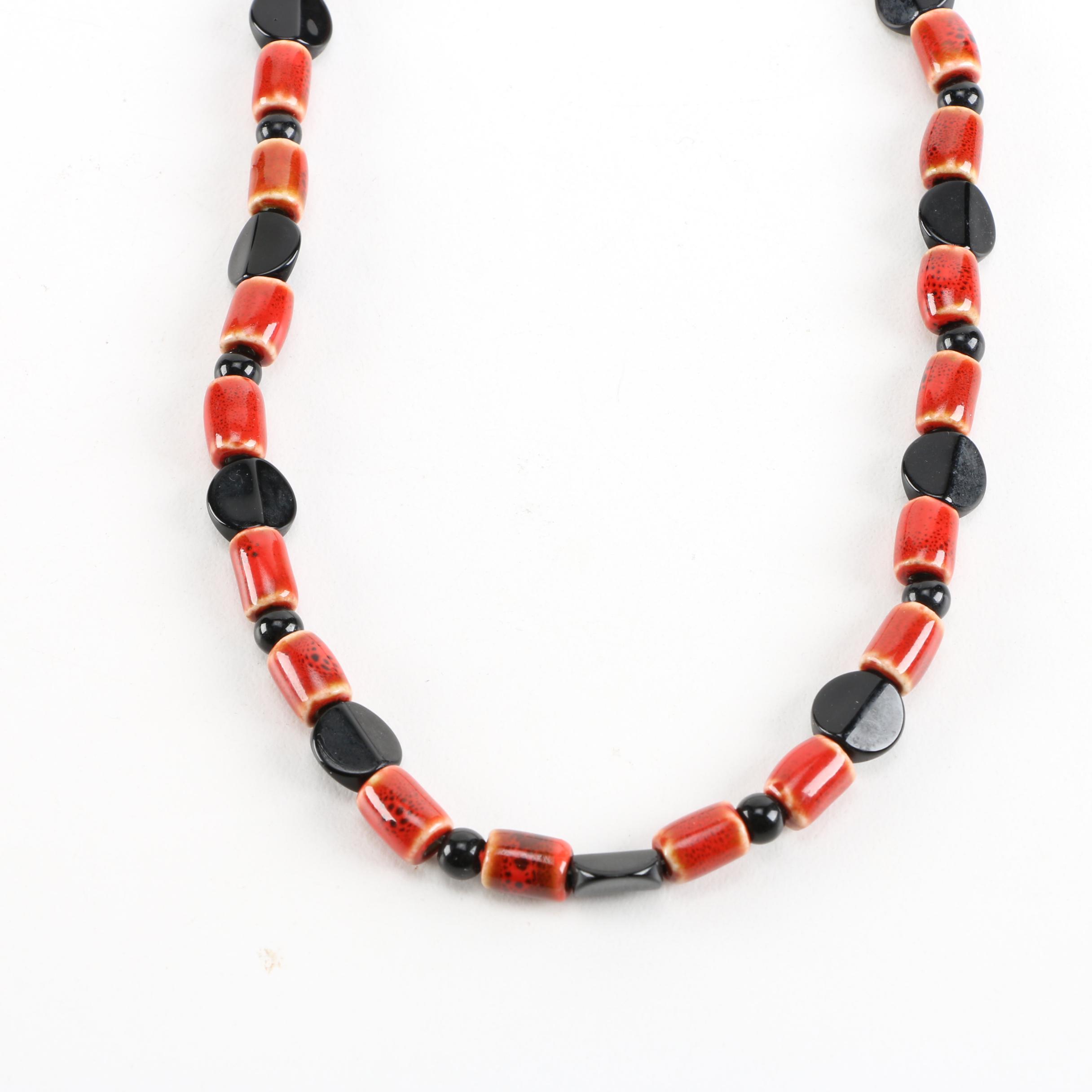 Costume Jewelry Featuring Bone and and Clay