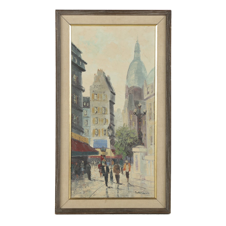 Cantreau Oil Painting on Canvas Parisian Street Scene