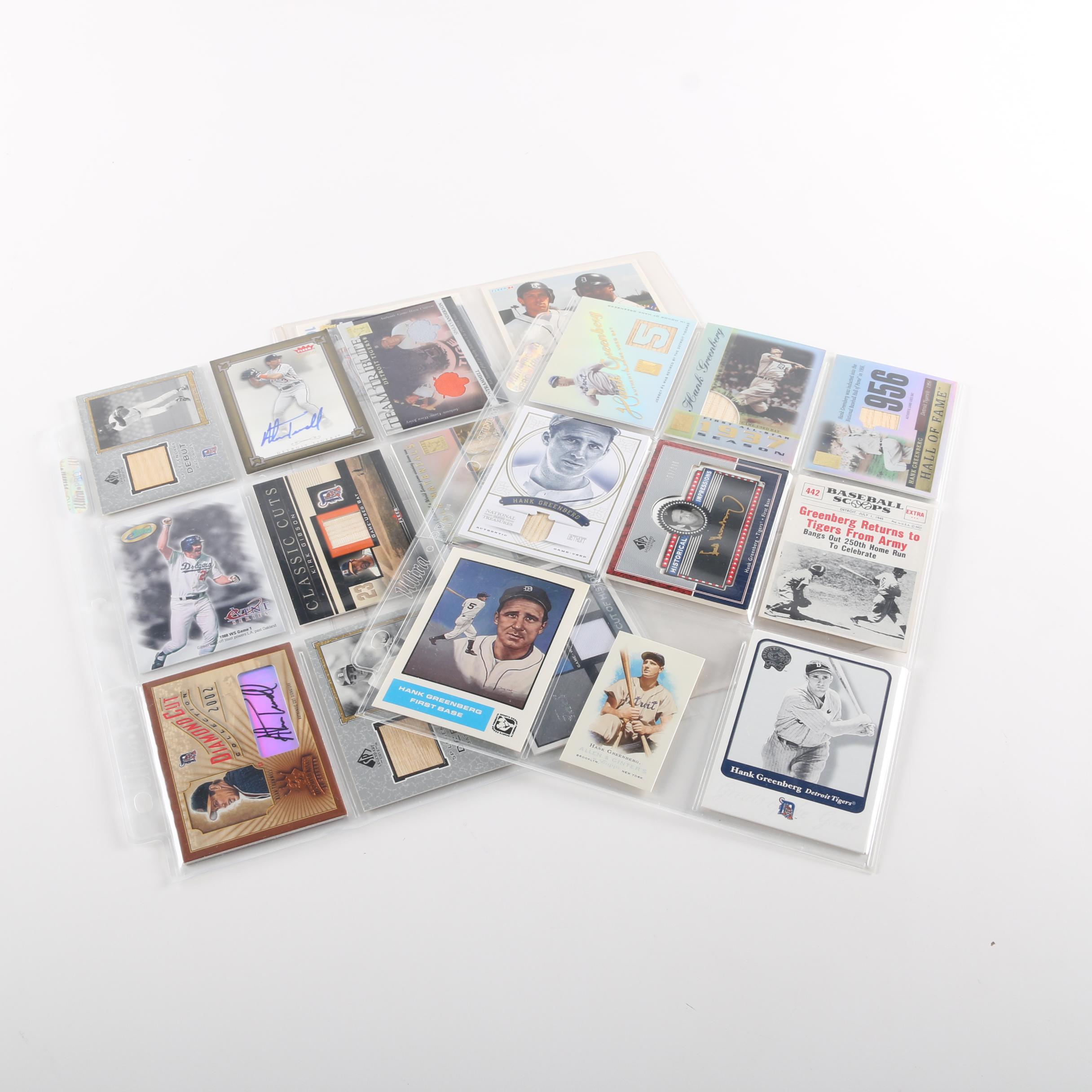 Detroit Tigers Cards Featuring Trammel Signature and Game-Used Memorabilia
