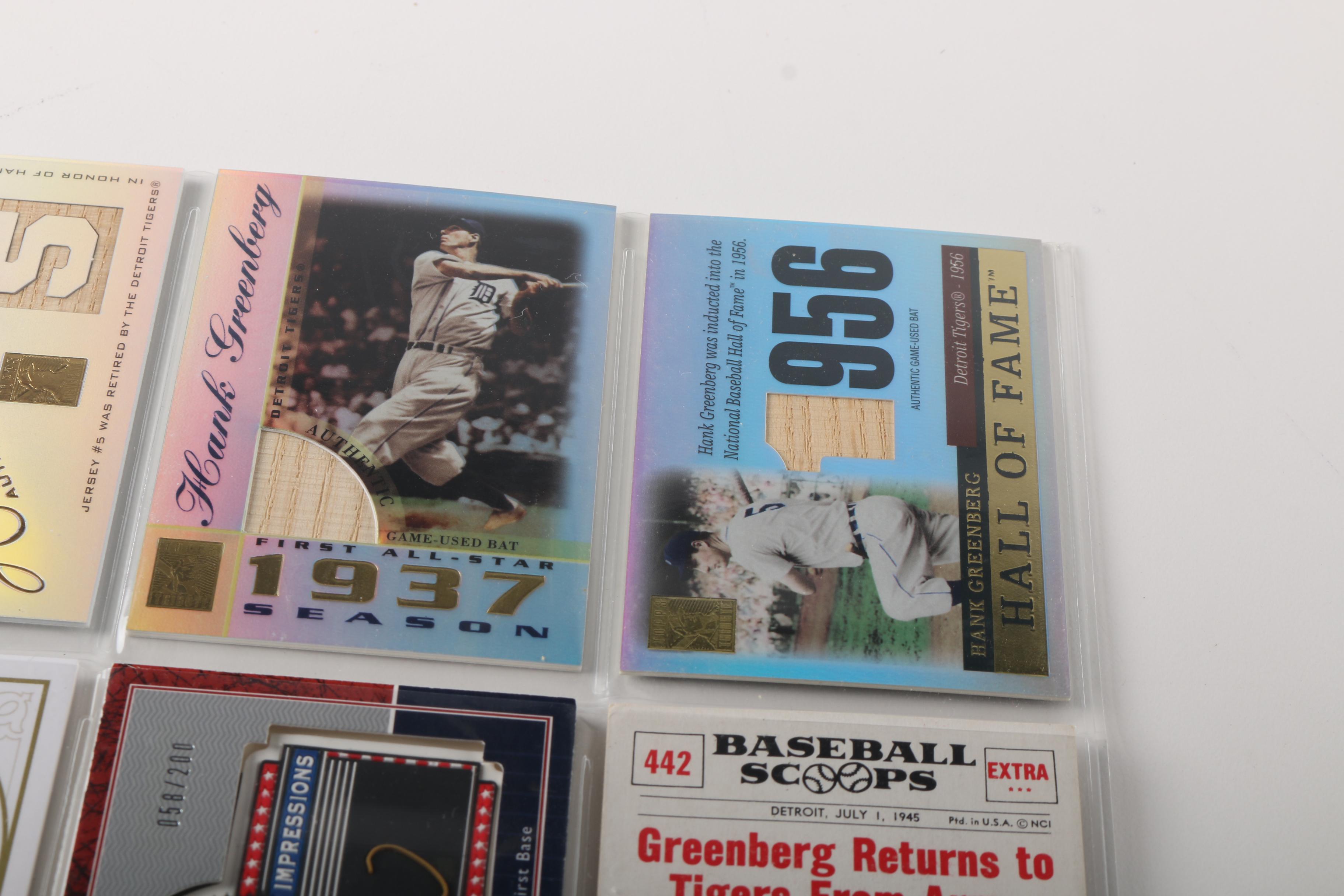 Detroit Tigers Cards Featuring Trammel Signature and Game-Used Memorabilia