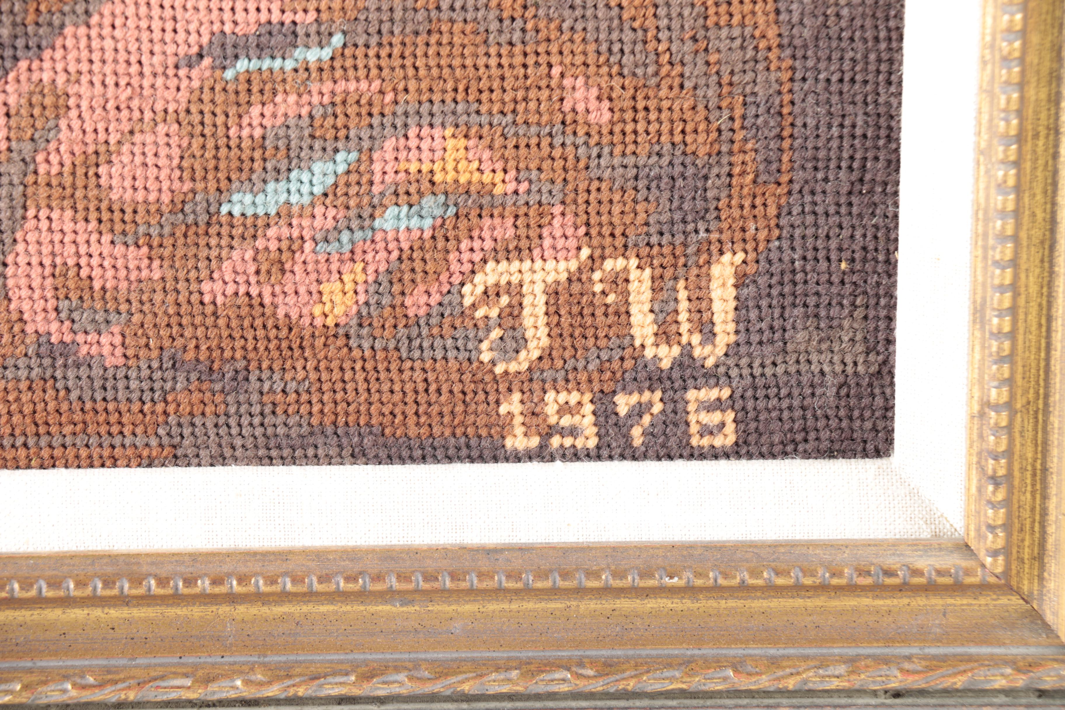 Vintage Needlepoint After Jean-Honoré Fragonard "A Young Girl Reading"