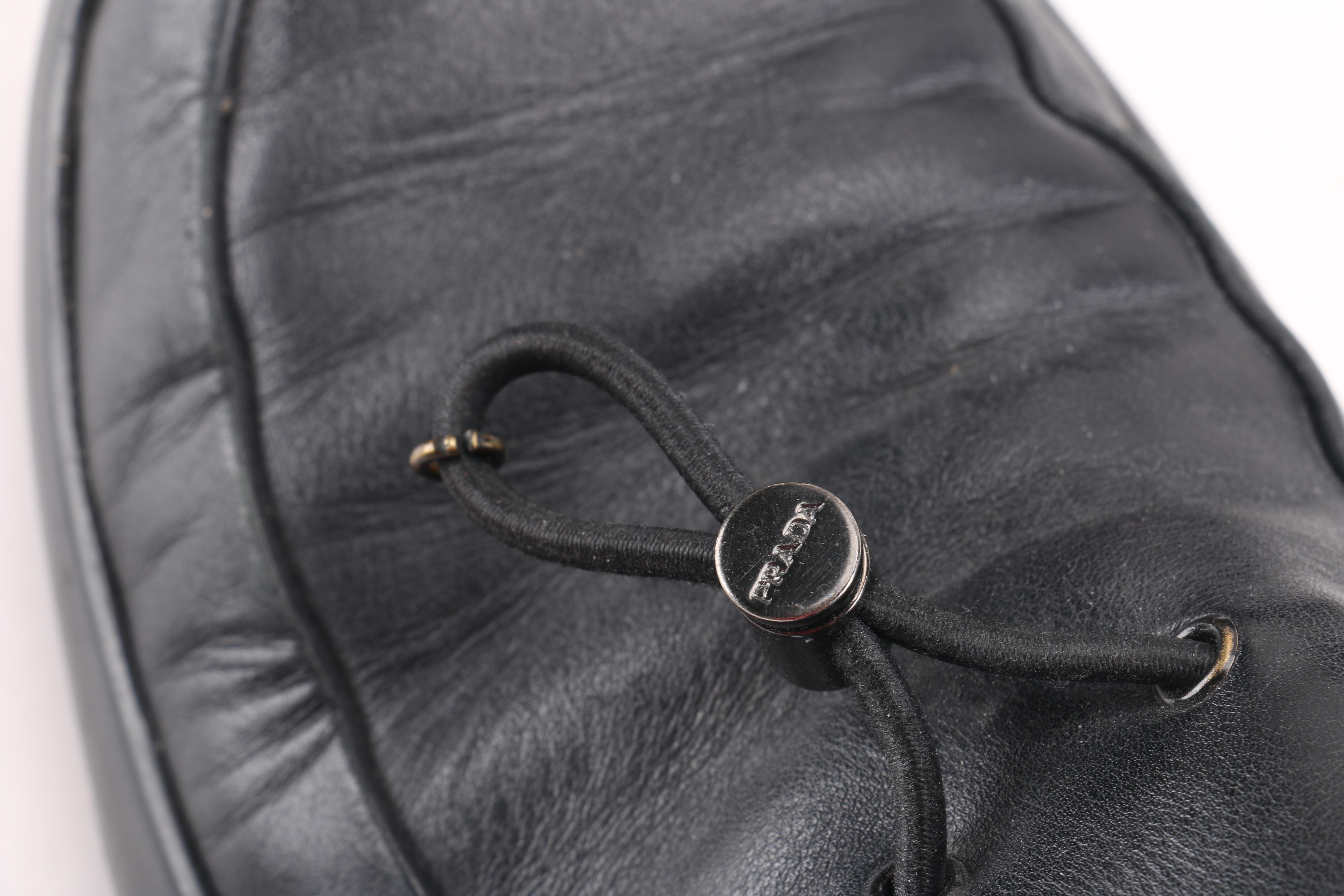 Prada Black Leather Toggle Loafers with Vibram Soles