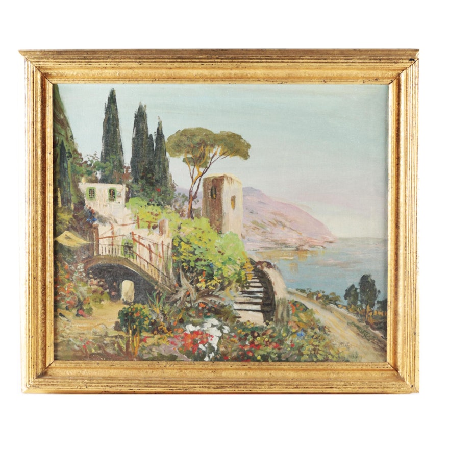 Oil on Canvas Landscape of Southern Italy