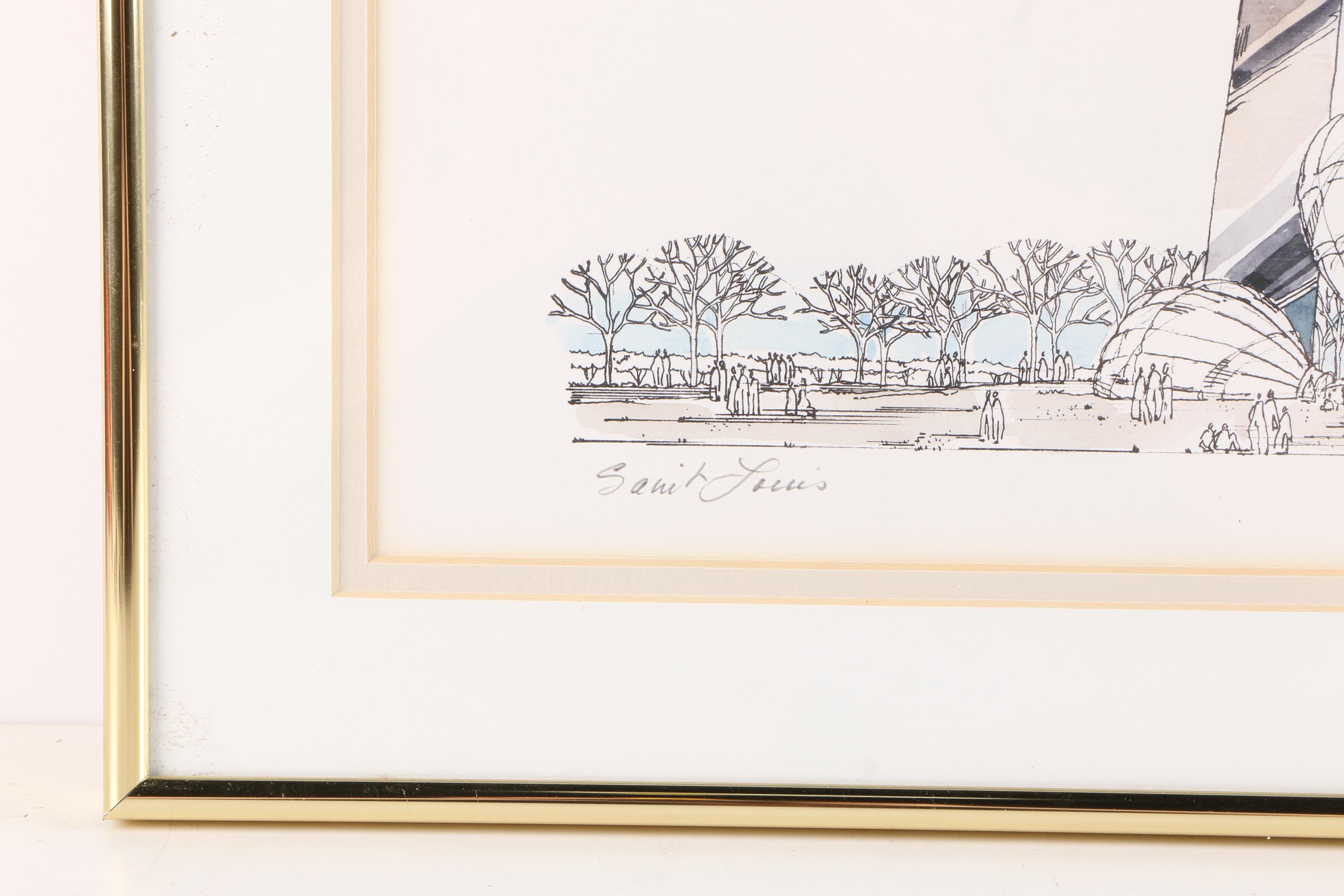 John Pils Hand-Colored Lithograph "Saint Louis"