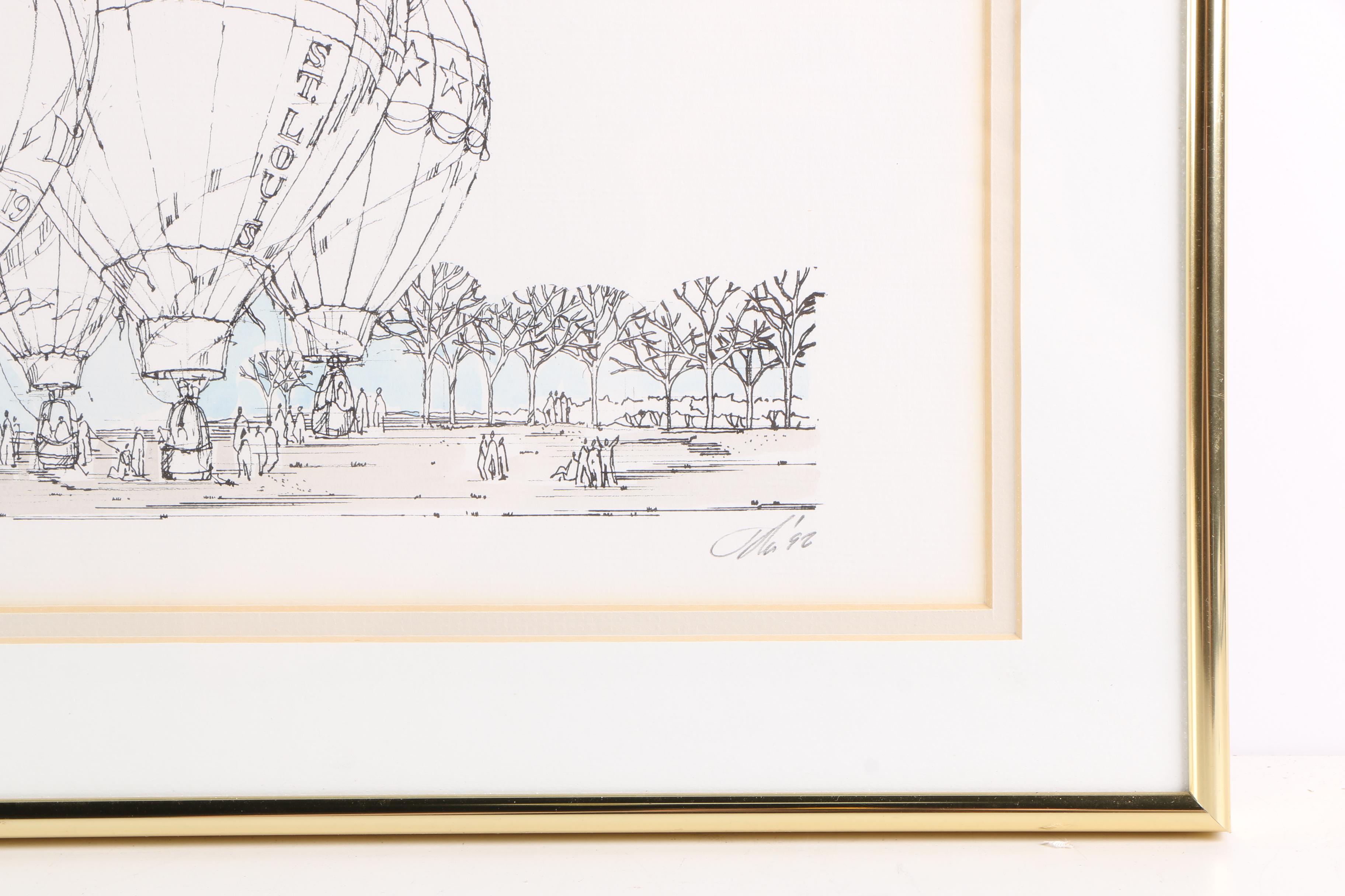 John Pils Hand-Colored Lithograph "Saint Louis"