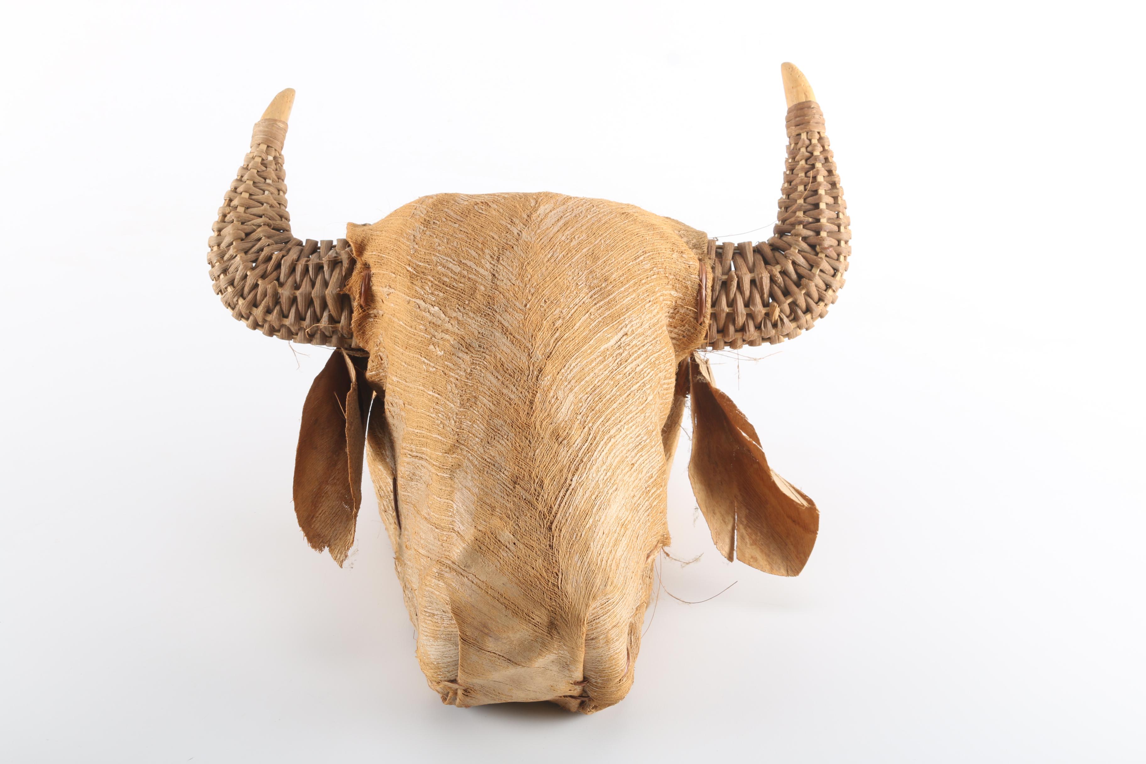Steer Head Shaped Basket and a Wooden Wine Bottle Holder