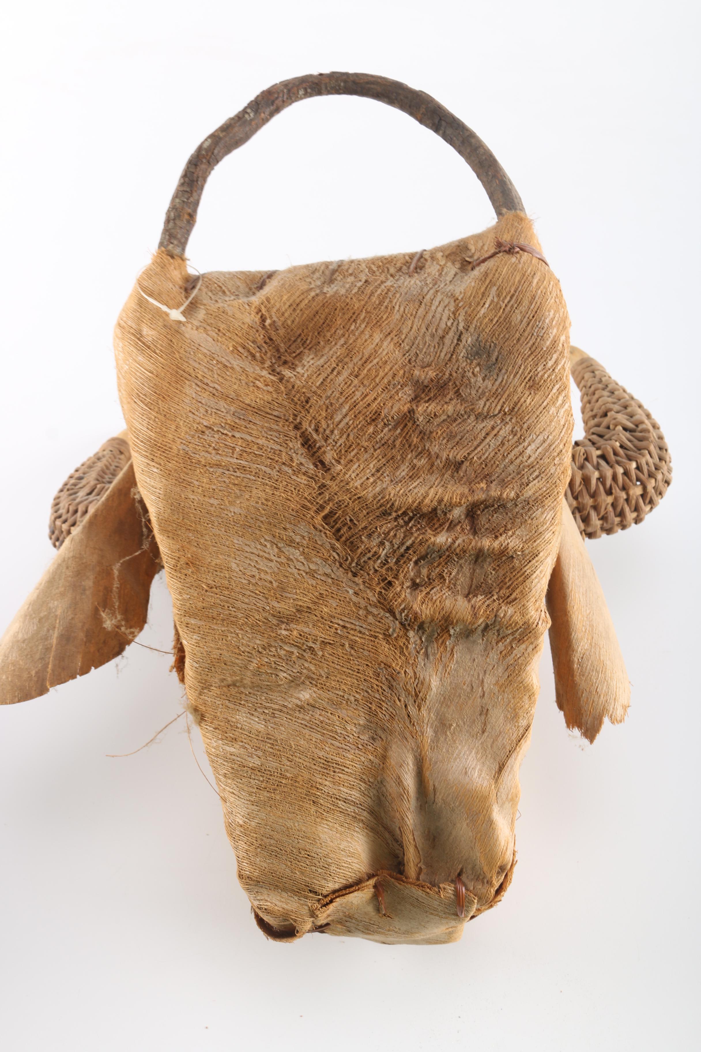 Steer Head Shaped Basket and a Wooden Wine Bottle Holder