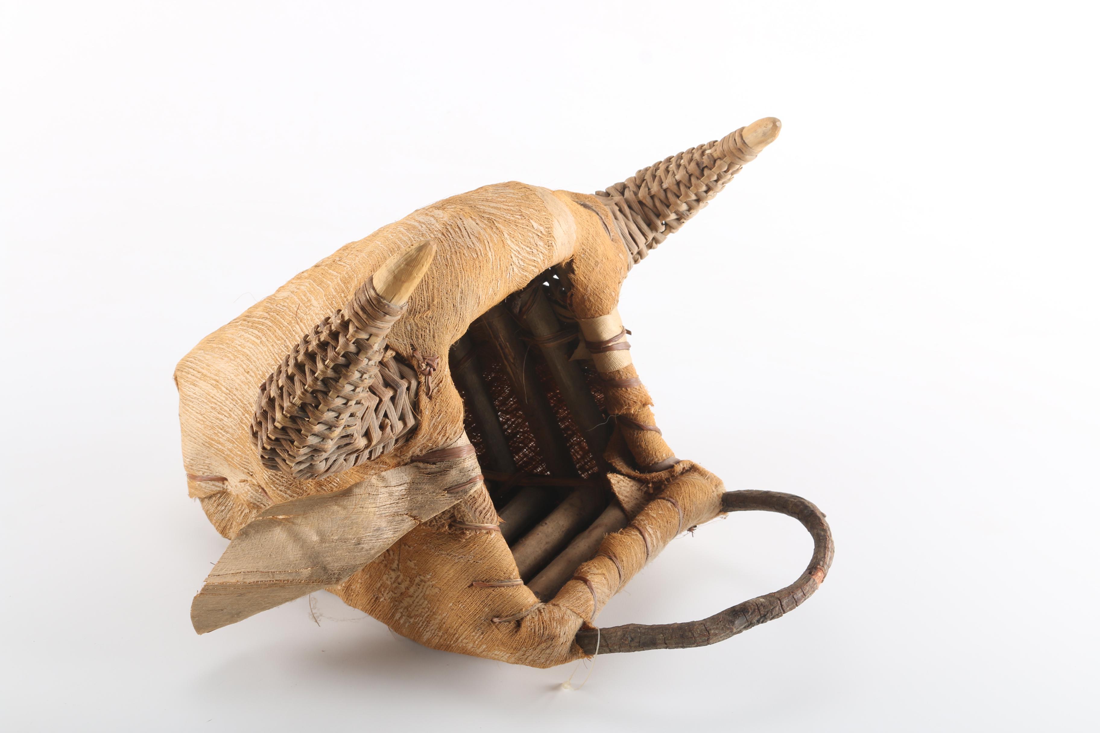 Steer Head Shaped Basket and a Wooden Wine Bottle Holder