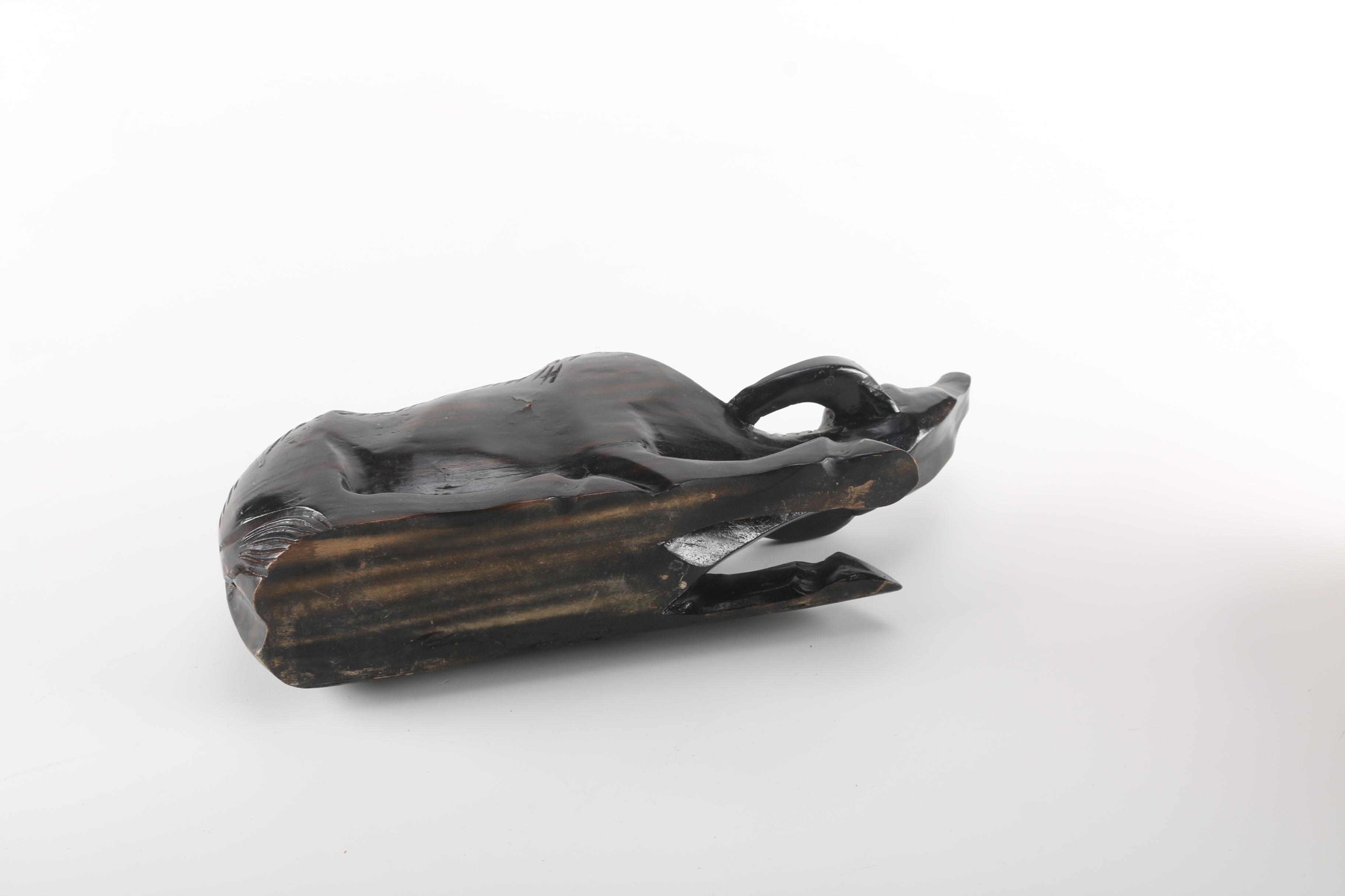 Steer Head Shaped Basket and a Wooden Wine Bottle Holder