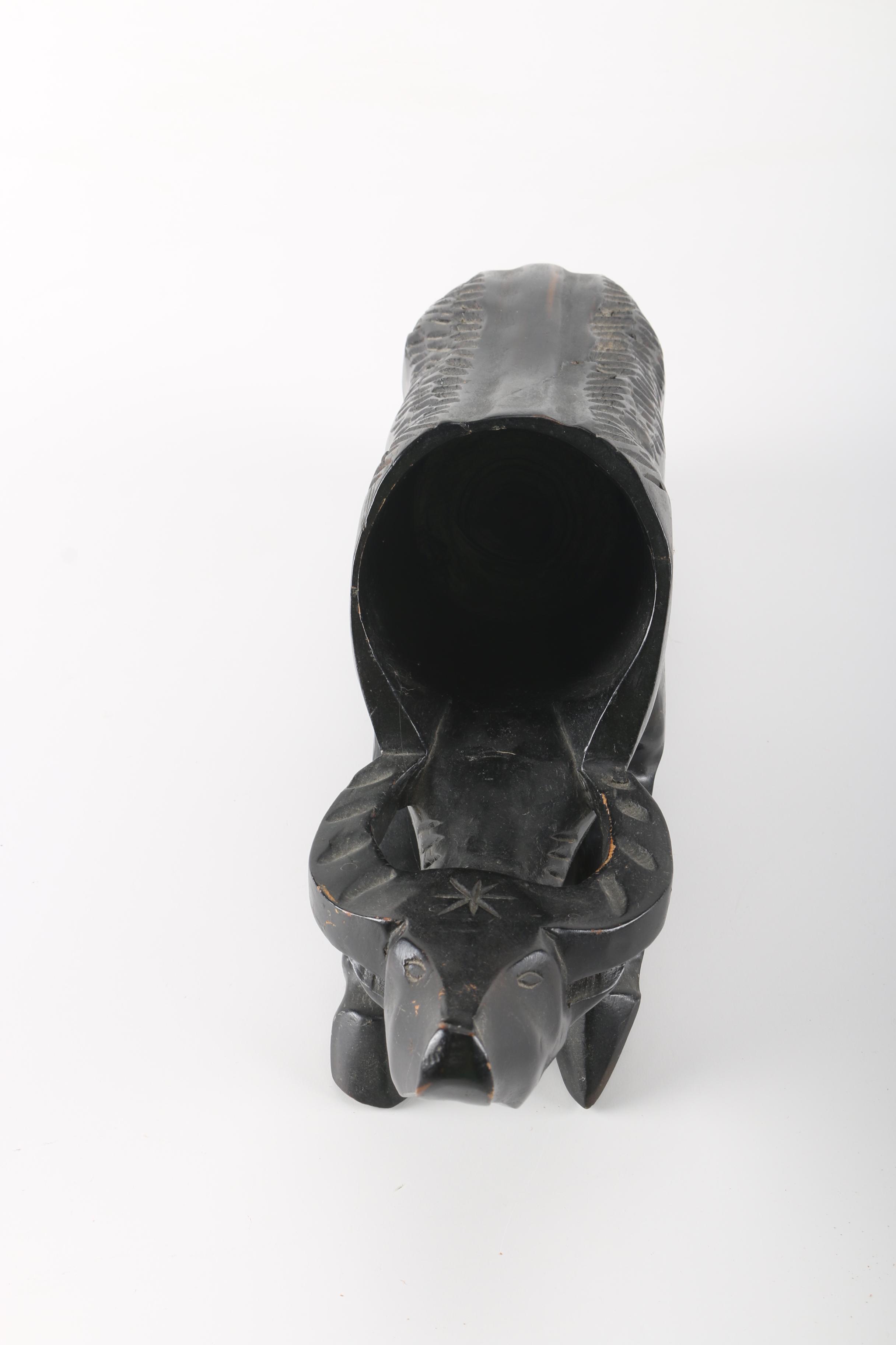 Steer Head Shaped Basket and a Wooden Wine Bottle Holder