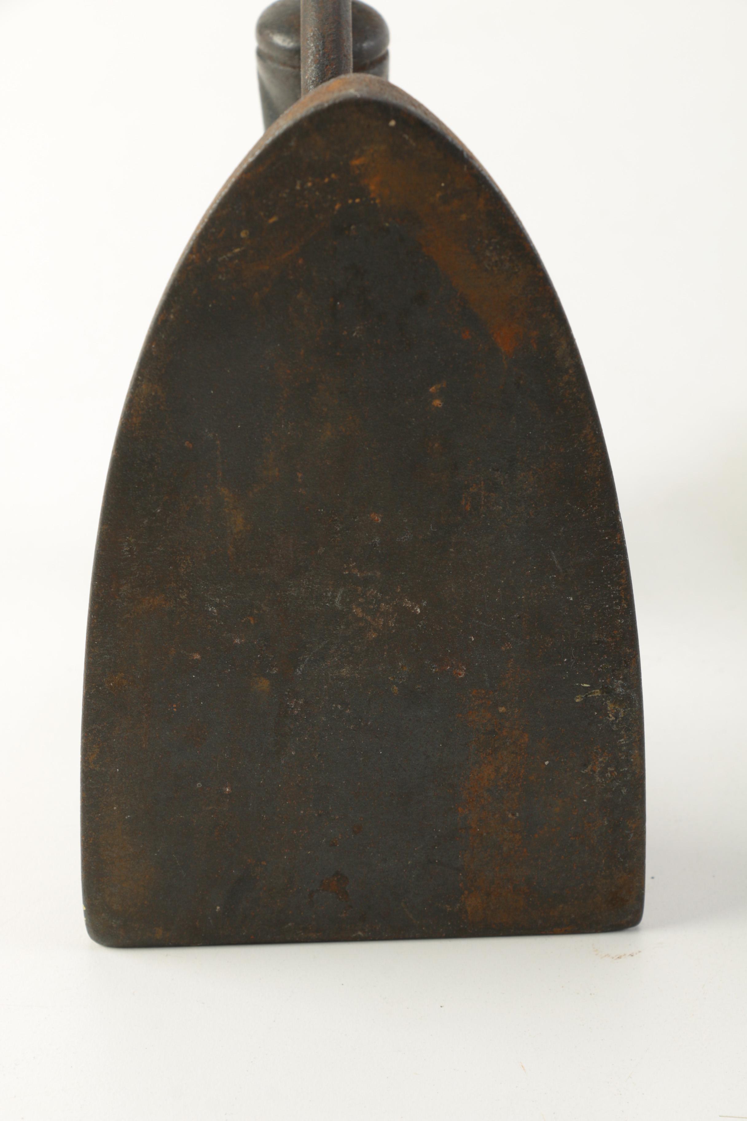 Vintage Metal Irons With Trivet Stands