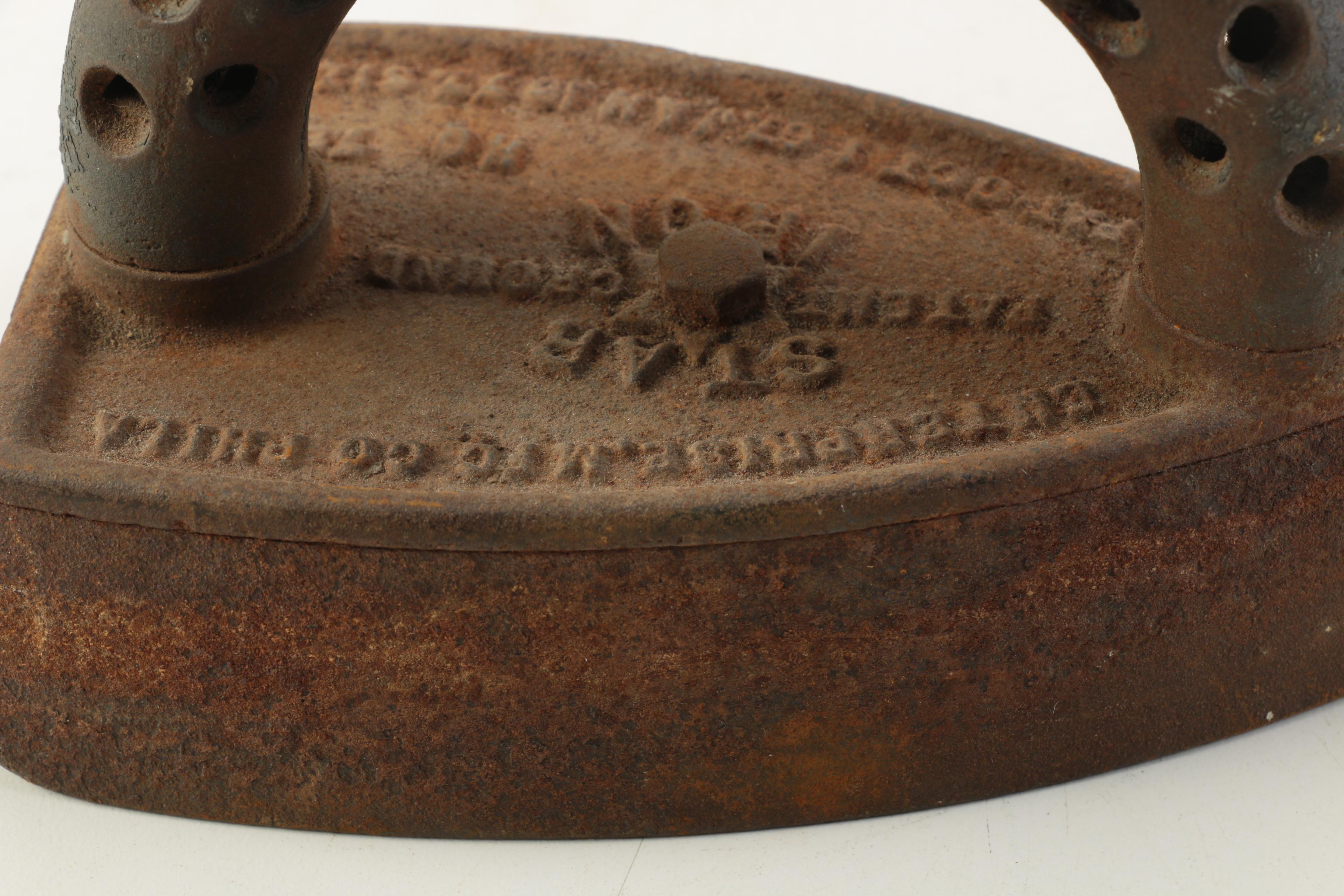 Vintage Metal Irons With Trivet Stands