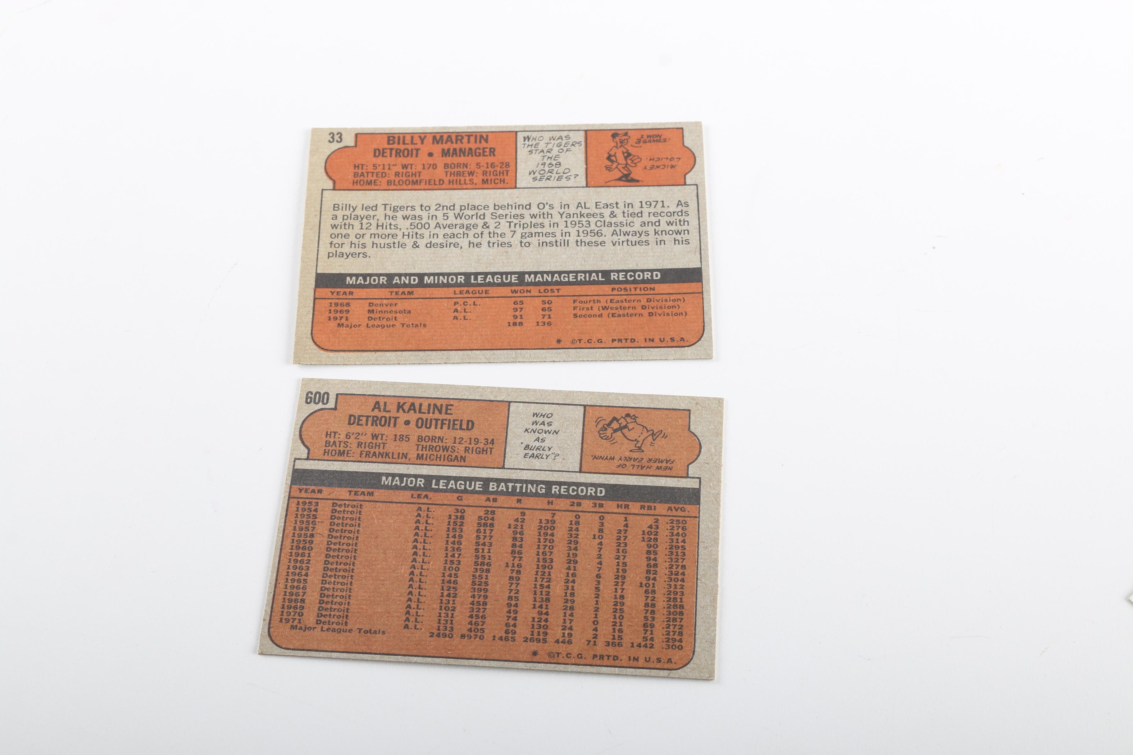 Vintage Detroit Tigers Baseball Cards