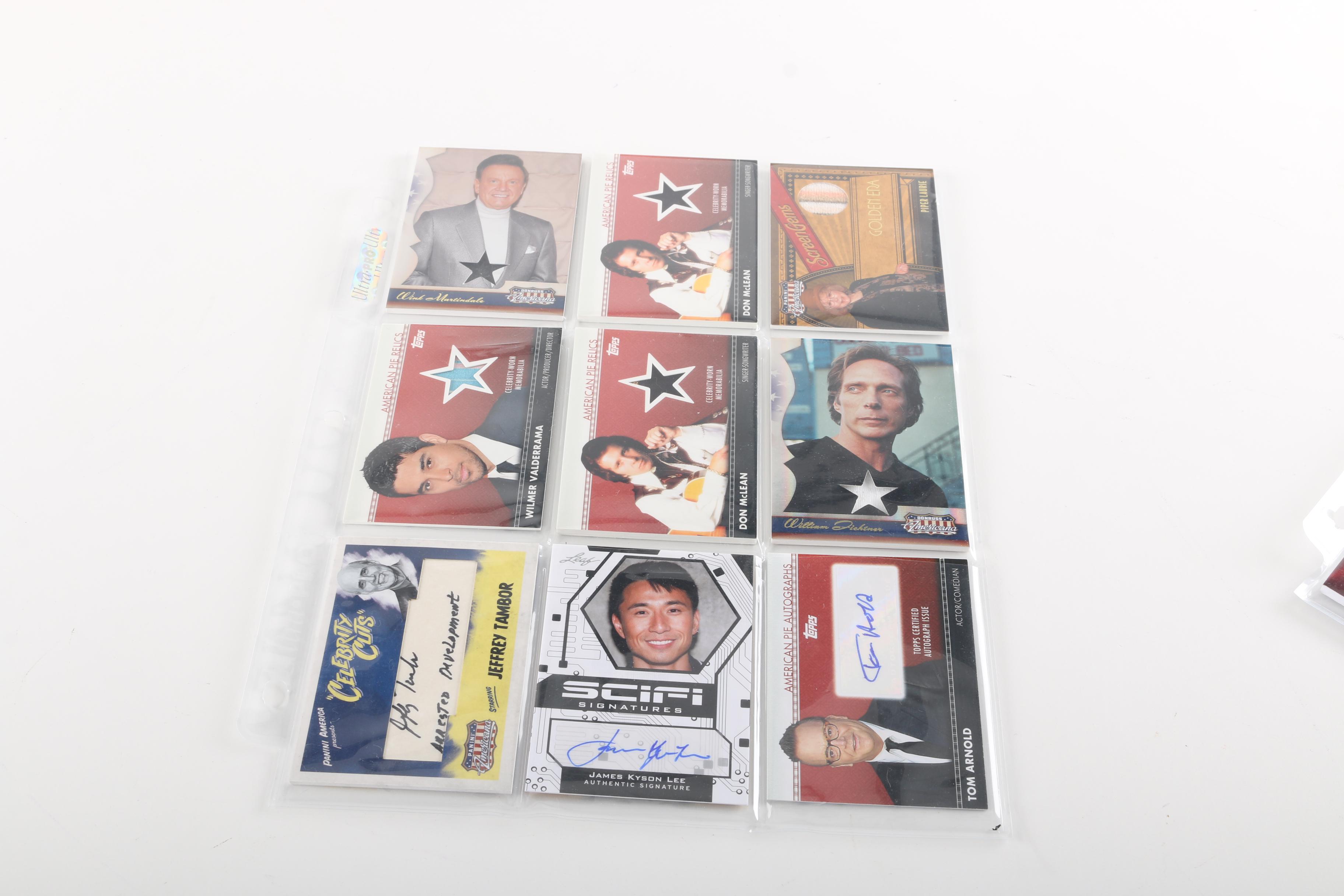 Collection of Donruss Signed Americana Celebrity and Athlete Cards