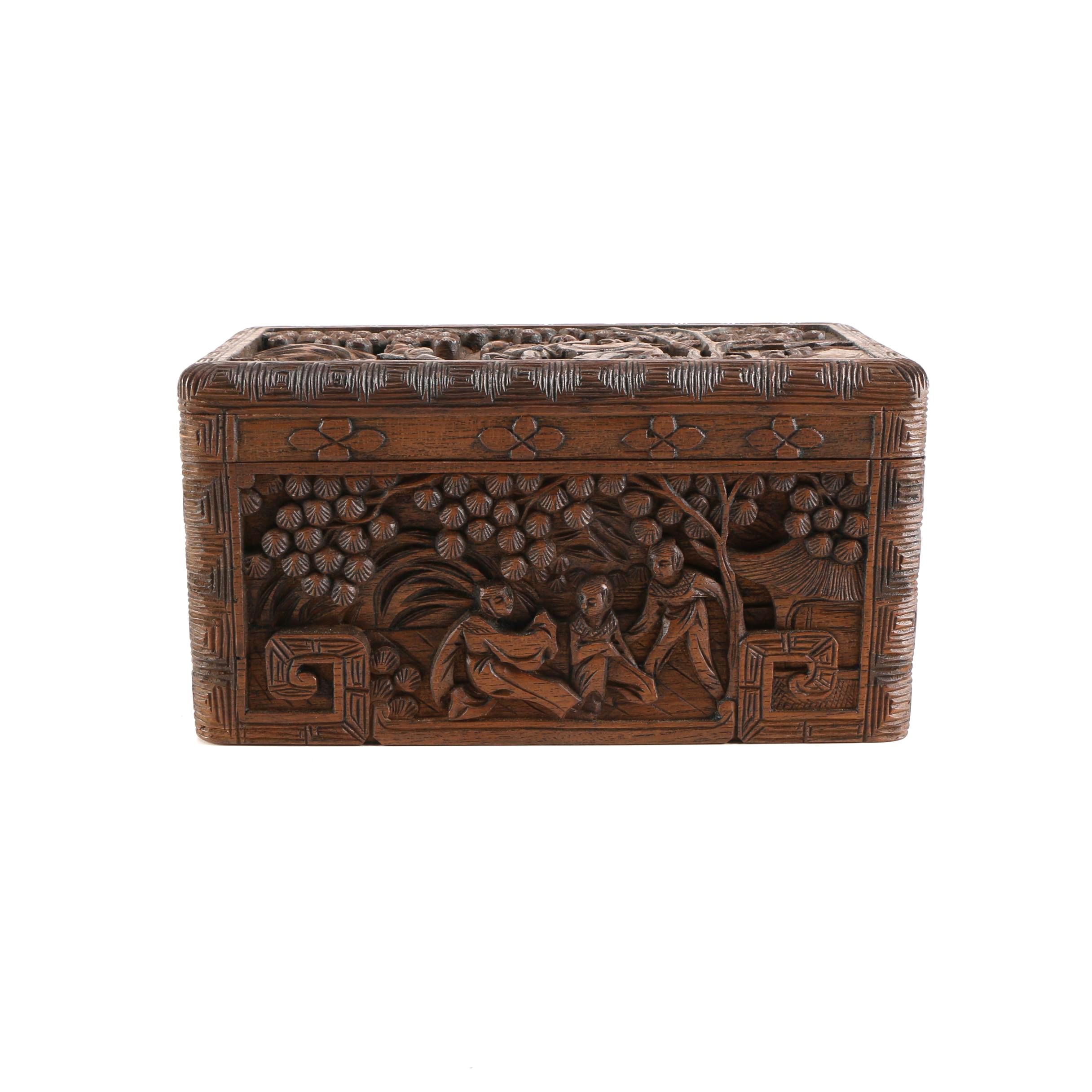 Chinese Carved Wooden Box