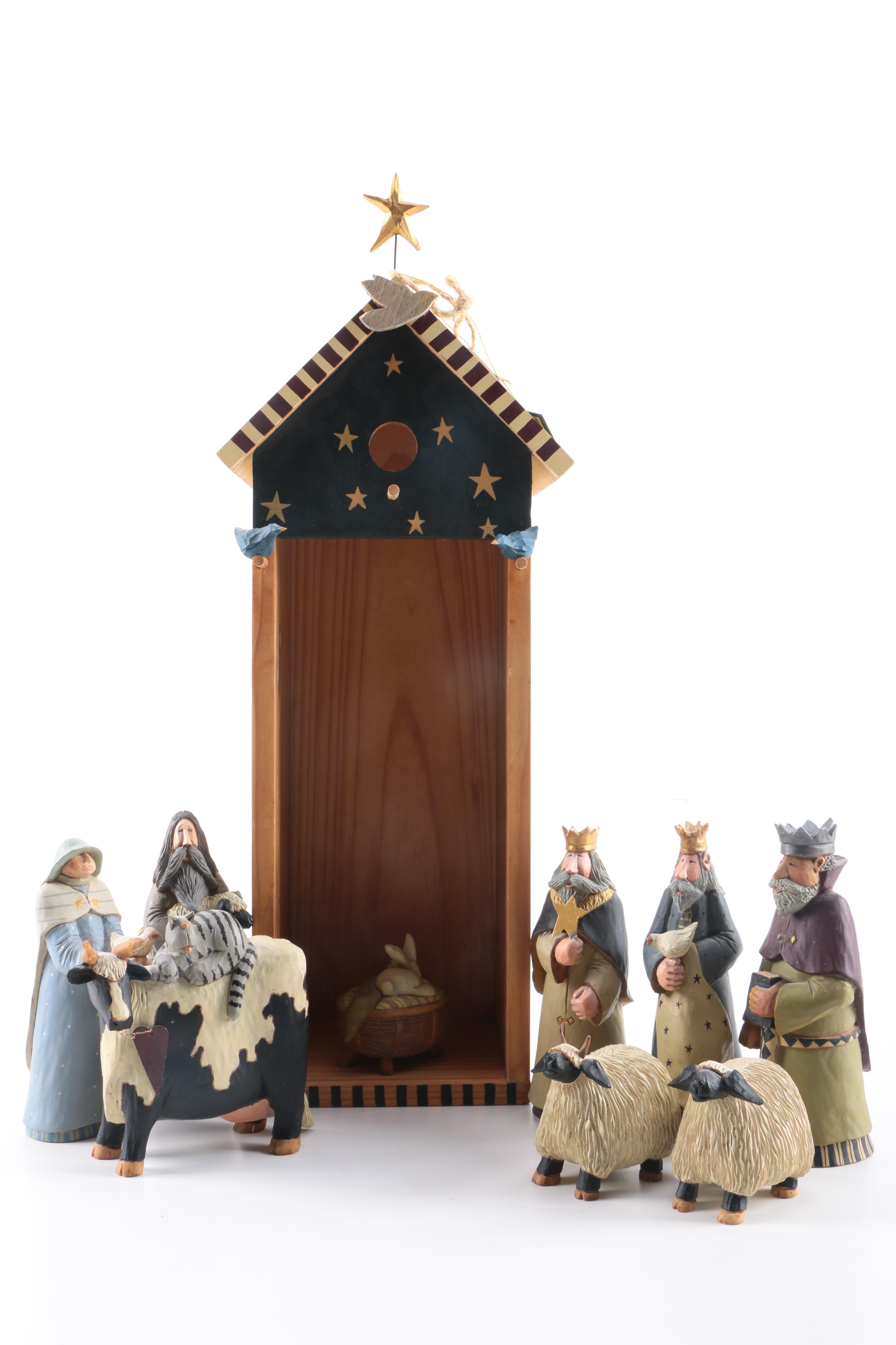 Williraye Studio "Nativity" and "Three Kings" Figurines