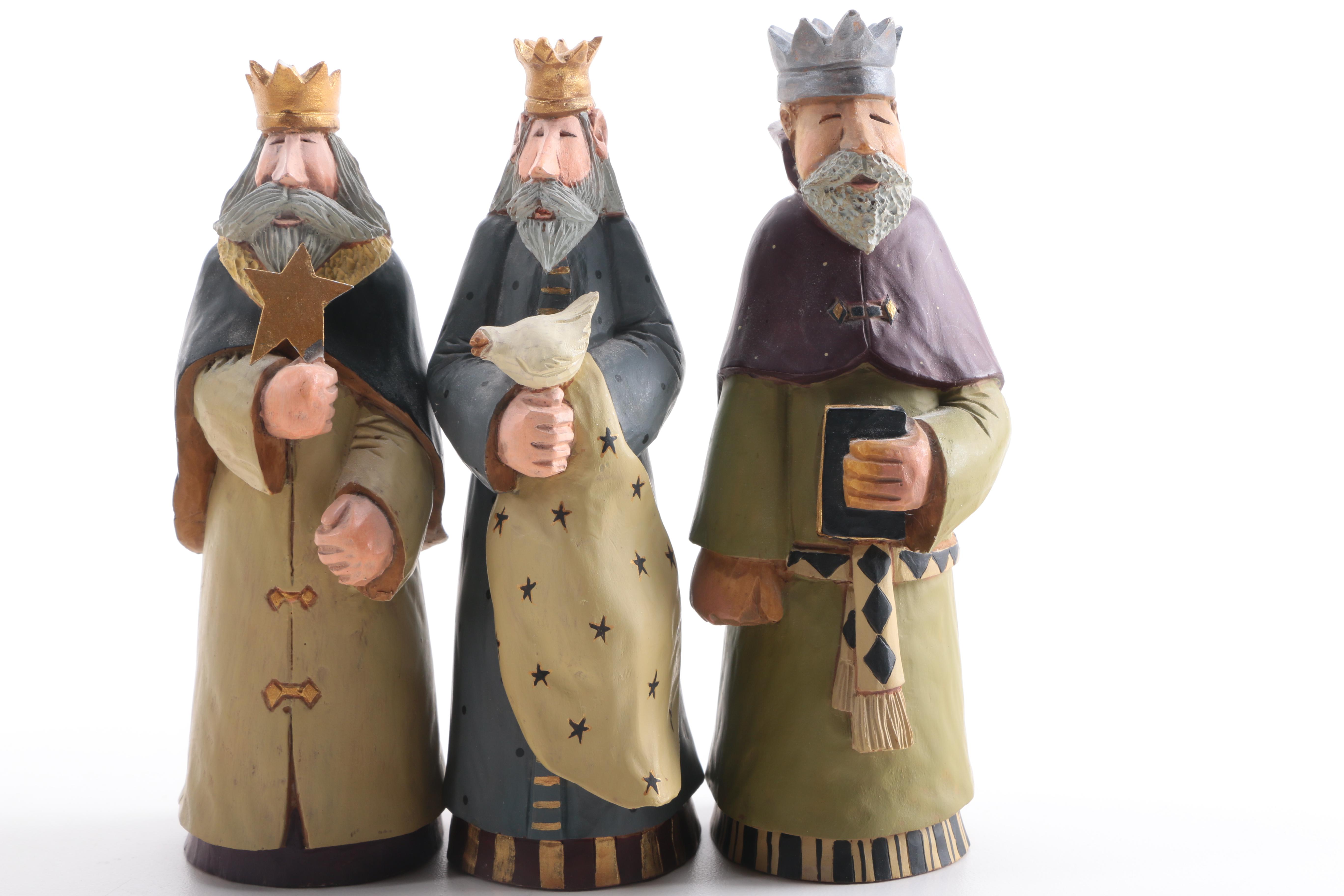 Williraye Studio "Nativity" and "Three Kings" Figurines
