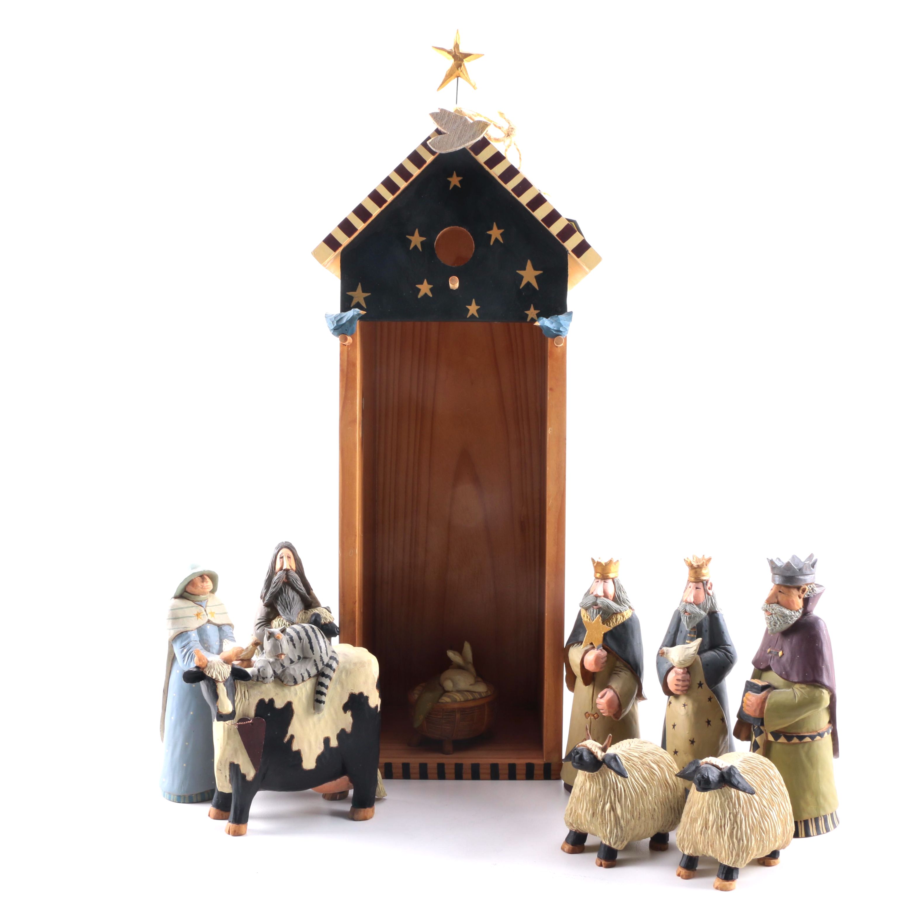 Williraye Studio "Nativity" and "Three Kings" Figurines