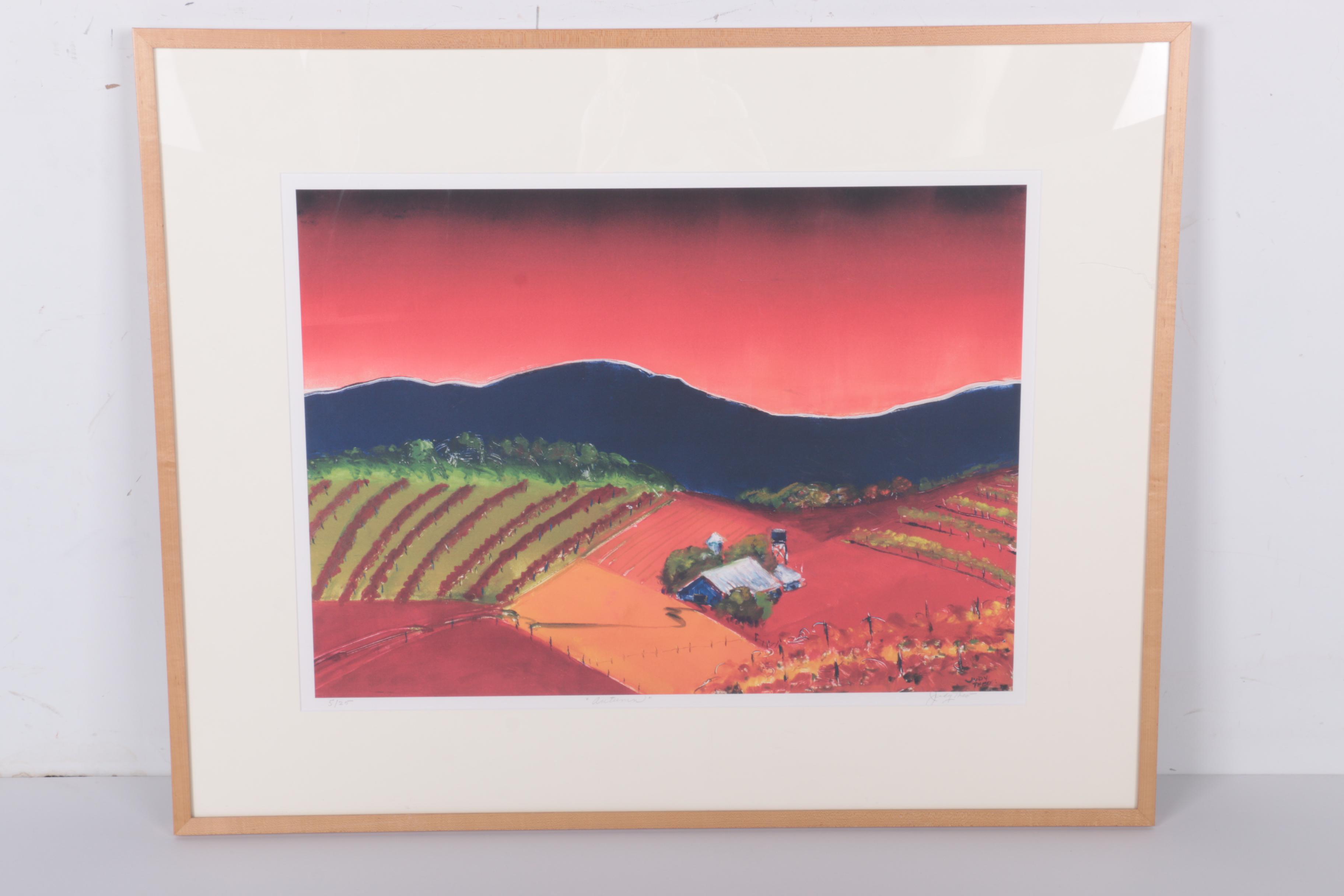 Judy Theo 2002 Limited Edition Giclée Print on Paper "Autumn"