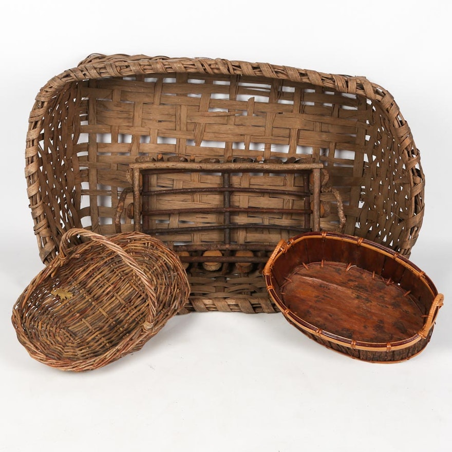 Collection of Baskets Including Vintage