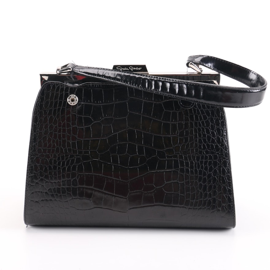 Greta Garbo Patent Leather Convertible Handbag