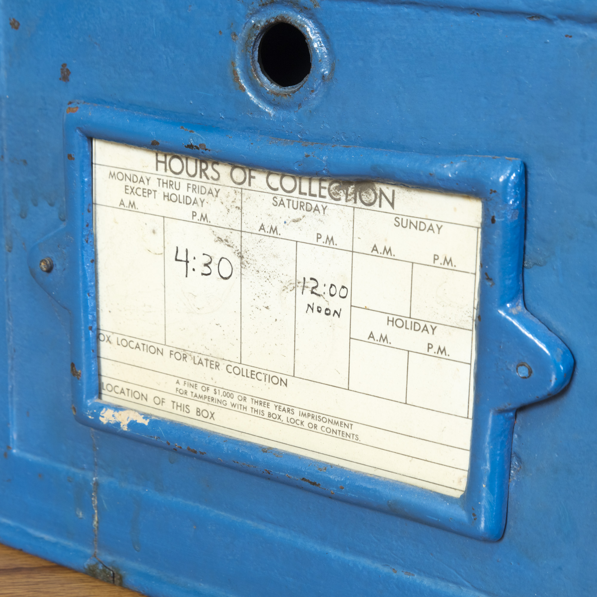 Vintage Blue Cast Iron U.S. Post Box