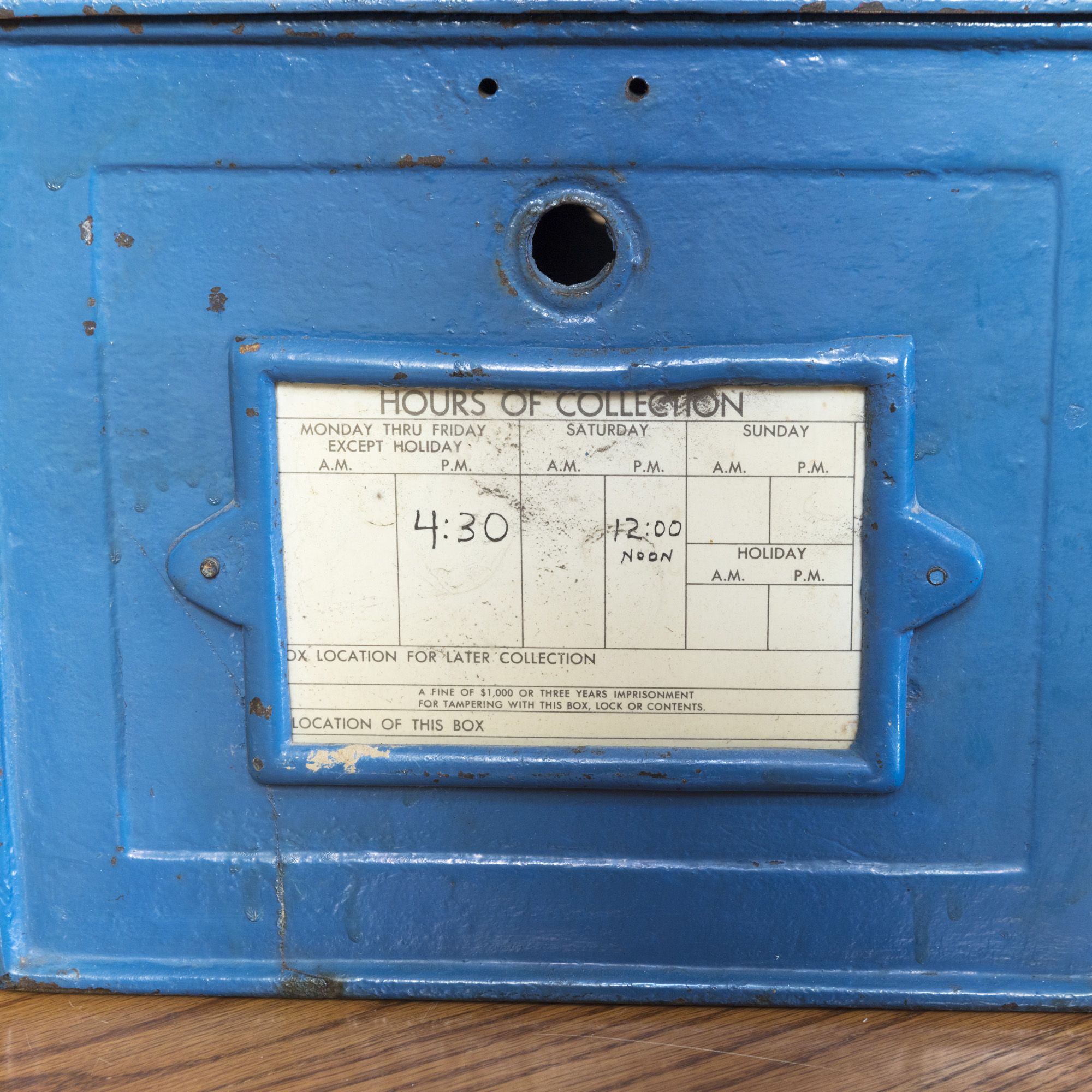 Vintage Blue Cast Iron U.S. Post Box