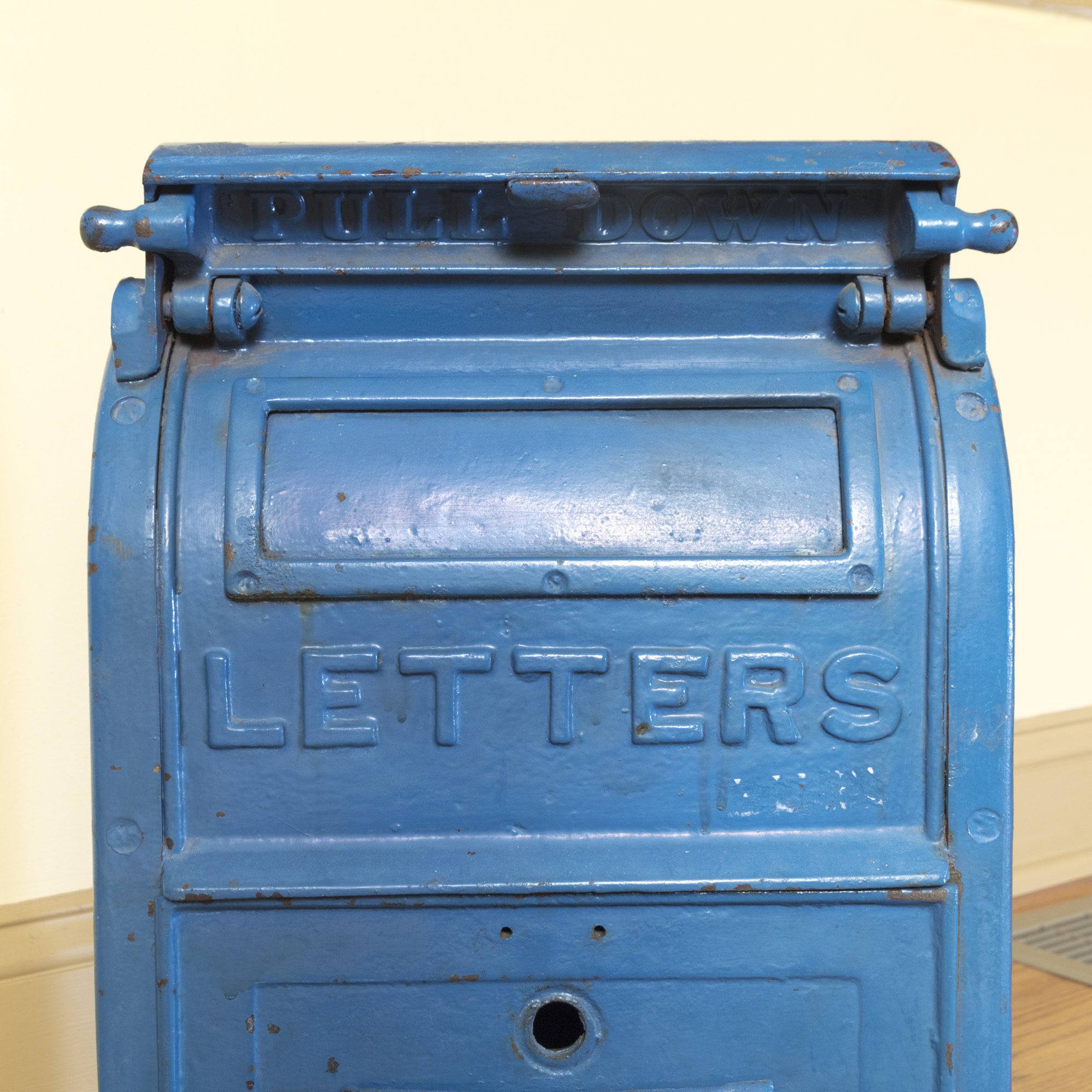 Vintage Blue Cast Iron U.S. Post Box
