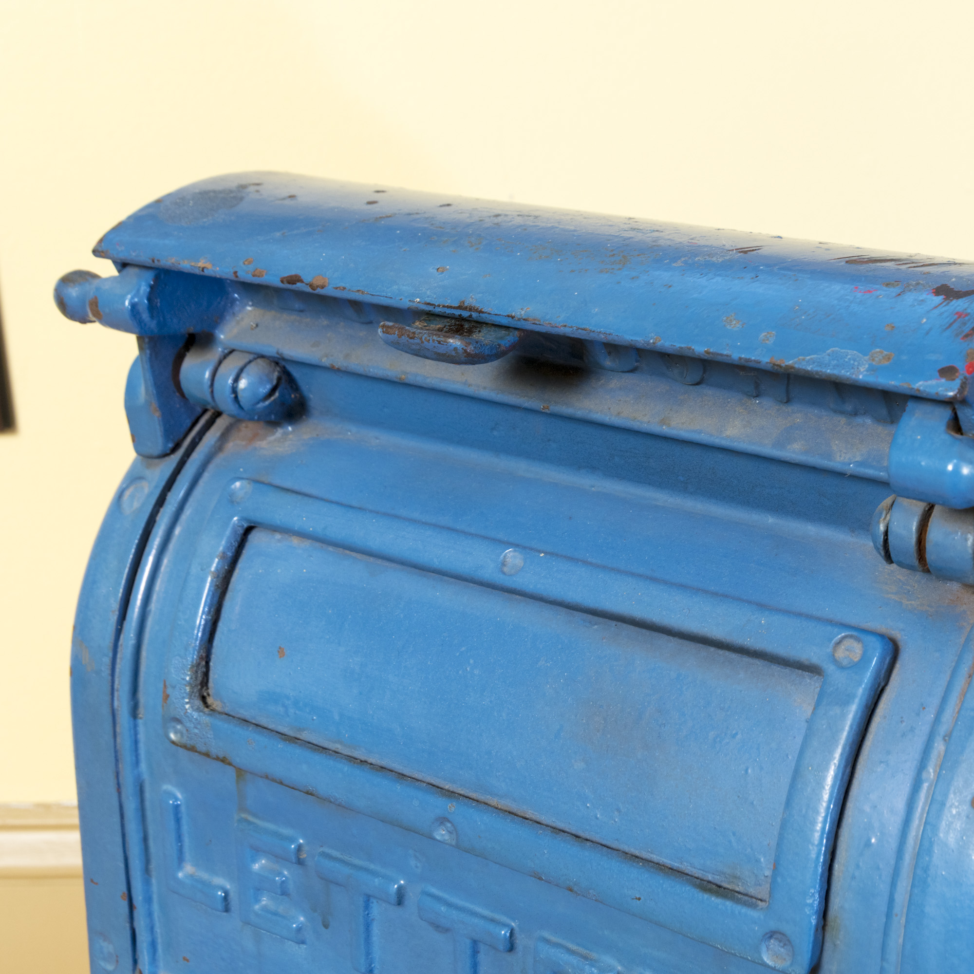 Vintage Blue Cast Iron U.S. Post Box