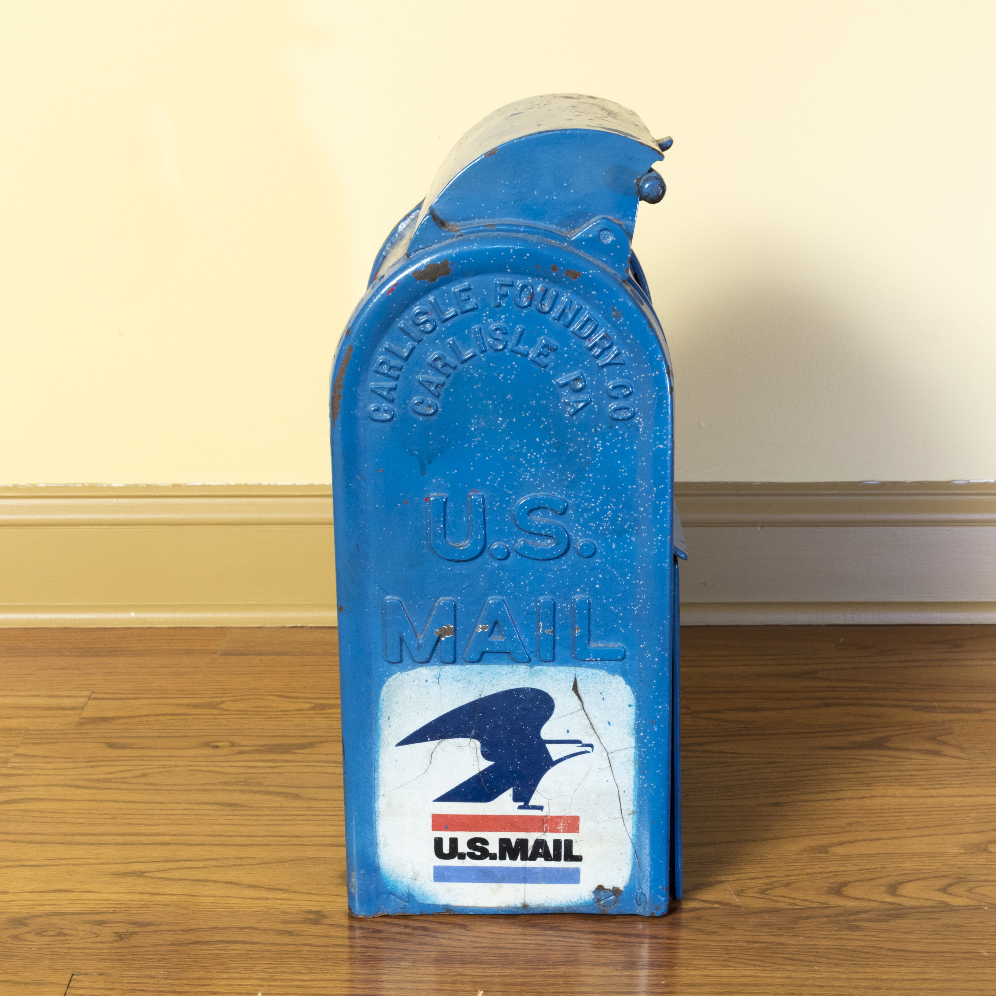 Vintage Blue Cast Iron U.S. Post Box