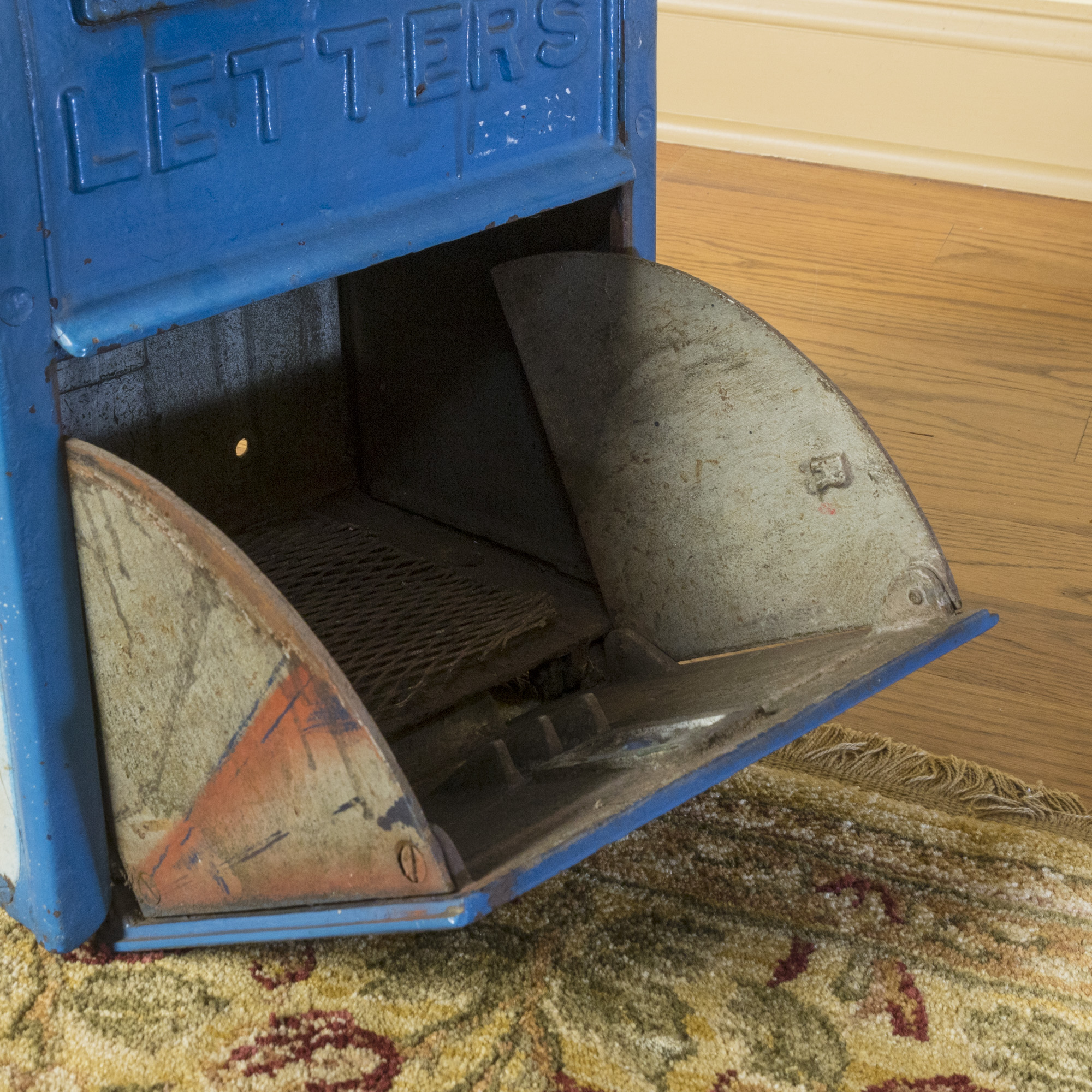 Vintage Blue Cast Iron U.S. Post Box