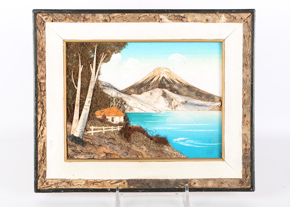 Vintage Mixed Media Japanese Landscapes