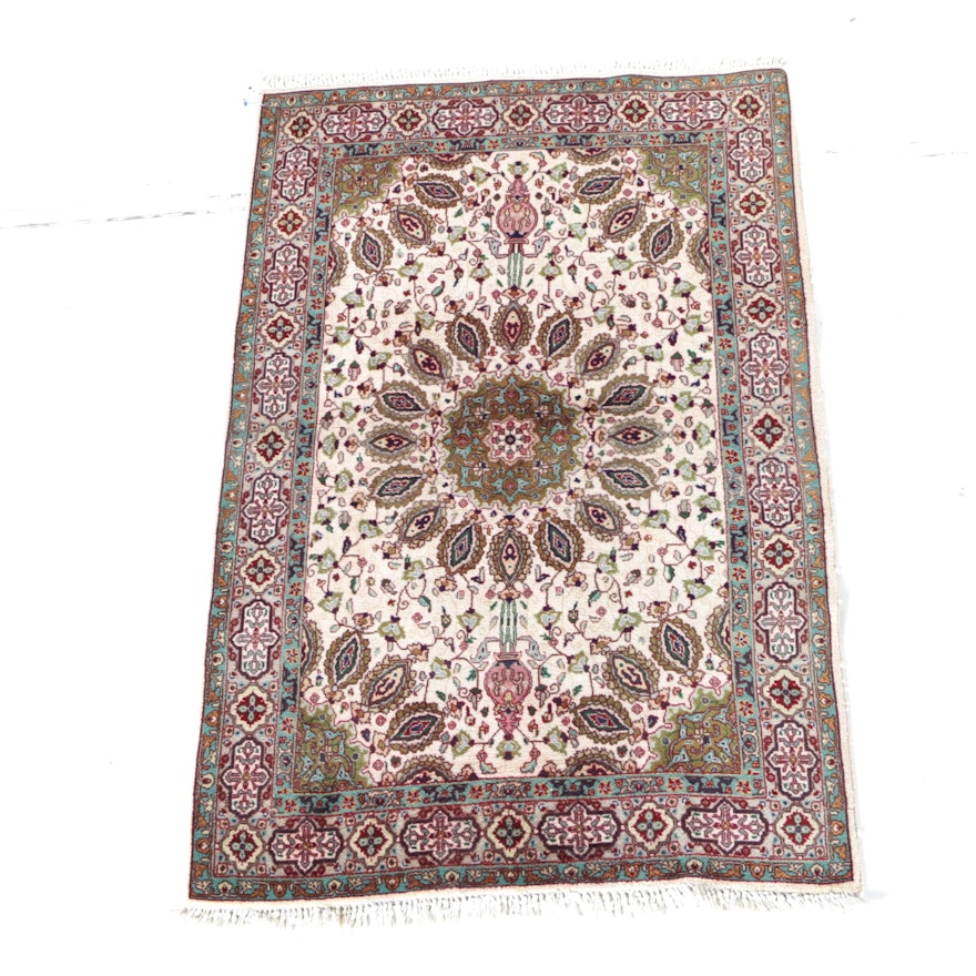 Hand-Knotted Tabriz Wool Accent Rug