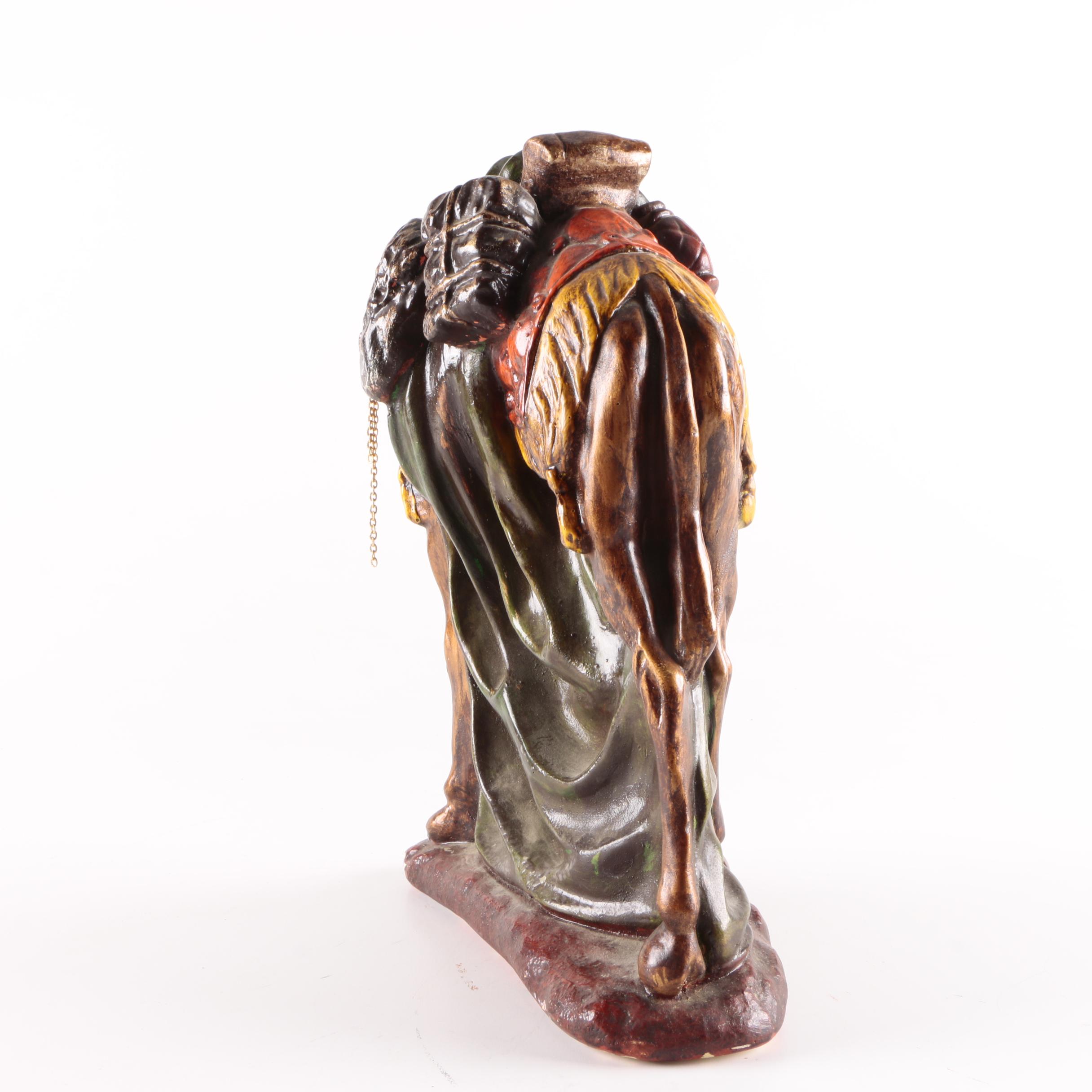 Signed Hand-Painted Resin Camel Figurine