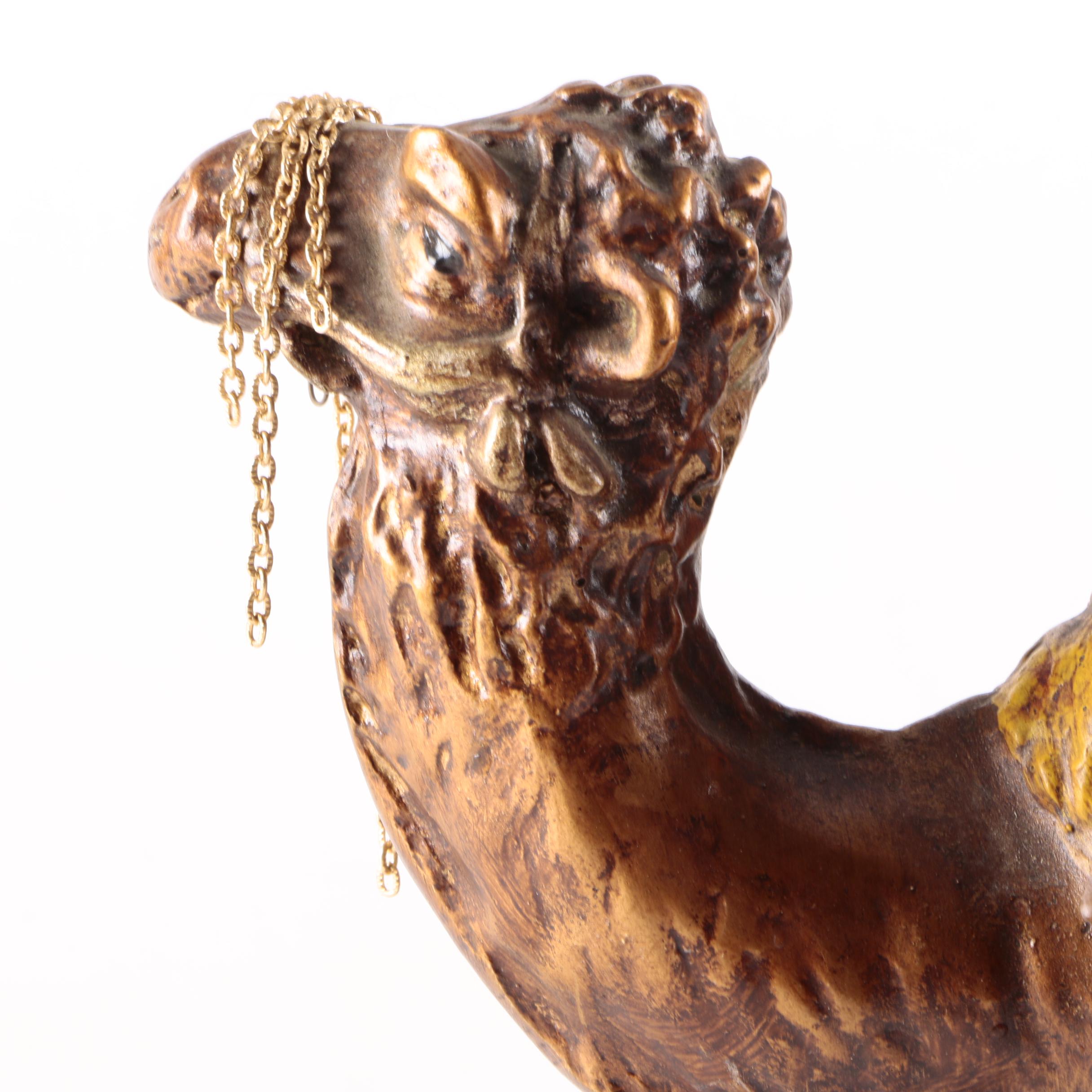 Signed Hand-Painted Resin Camel Figurine